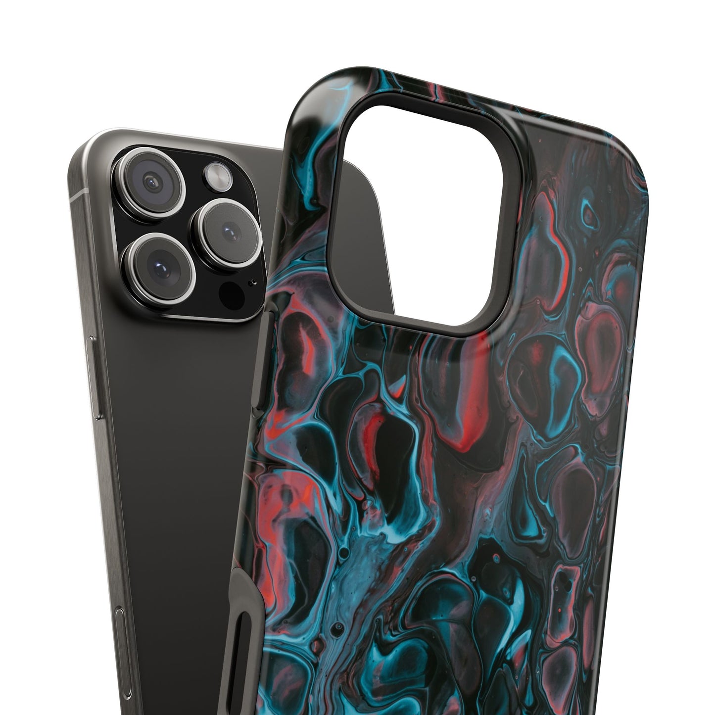 Dark Abyss Iridescent Texture Phone Case – MagSafe Compatible for iPhone & Samsung Galaxy