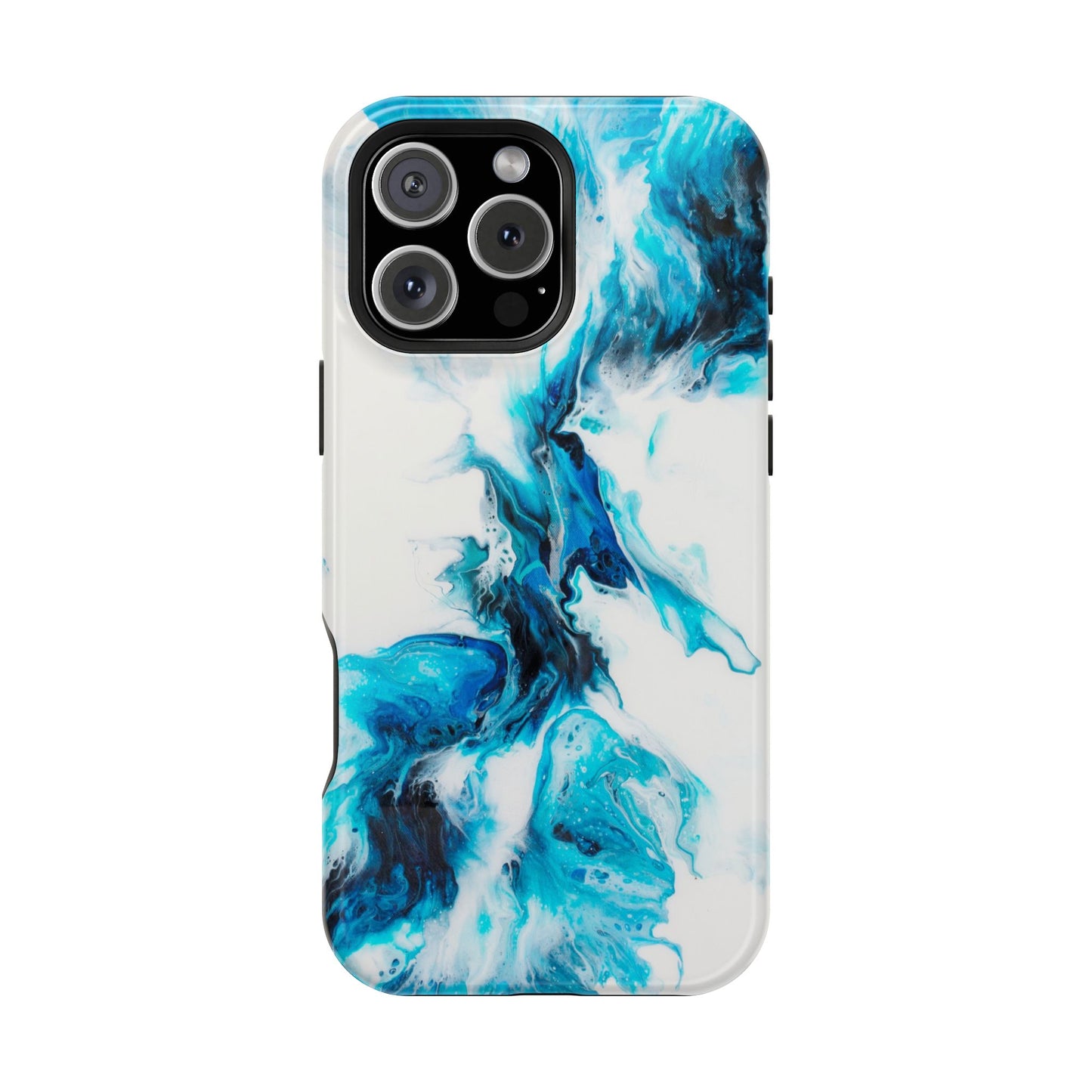 Electric Blue Splash Marble Phone Case – MagSafe Compatible for iPhone & Samsung Galaxy