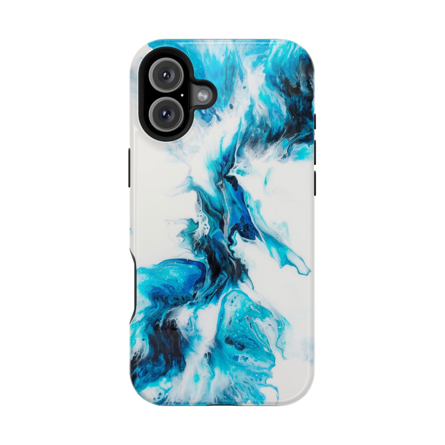 Electric Blue Splash Marble Phone Case – MagSafe Compatible for iPhone & Samsung Galaxy