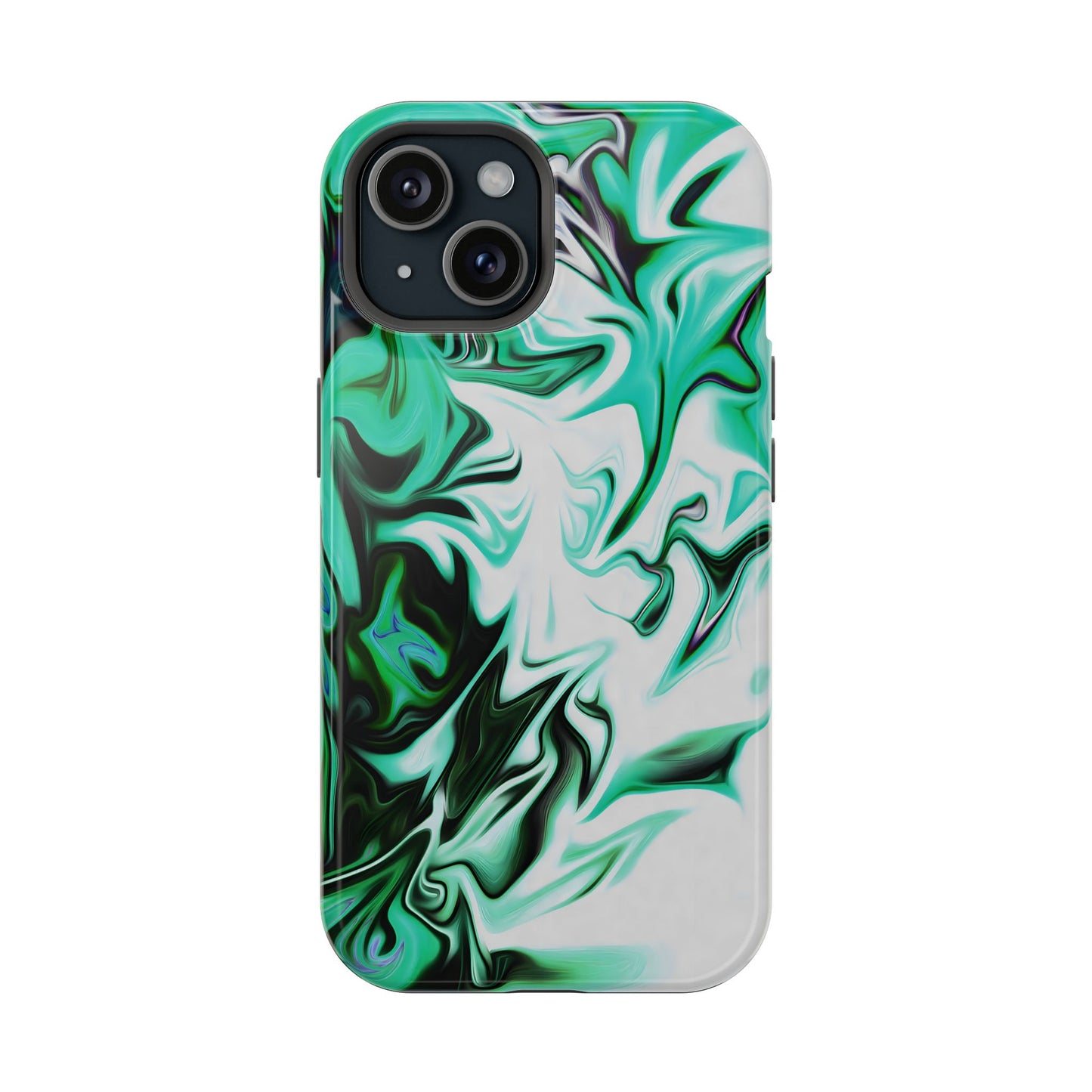 Emerald Green Marble Swirl Phone Case – MagSafe Compatible for iPhone & Samsung Galaxy