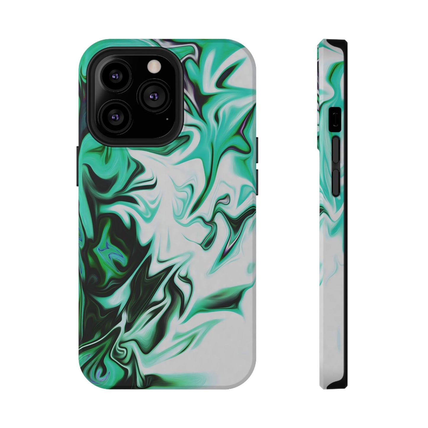 Emerald Green Marble Swirl Phone Case – MagSafe Compatible for iPhone & Samsung Galaxy