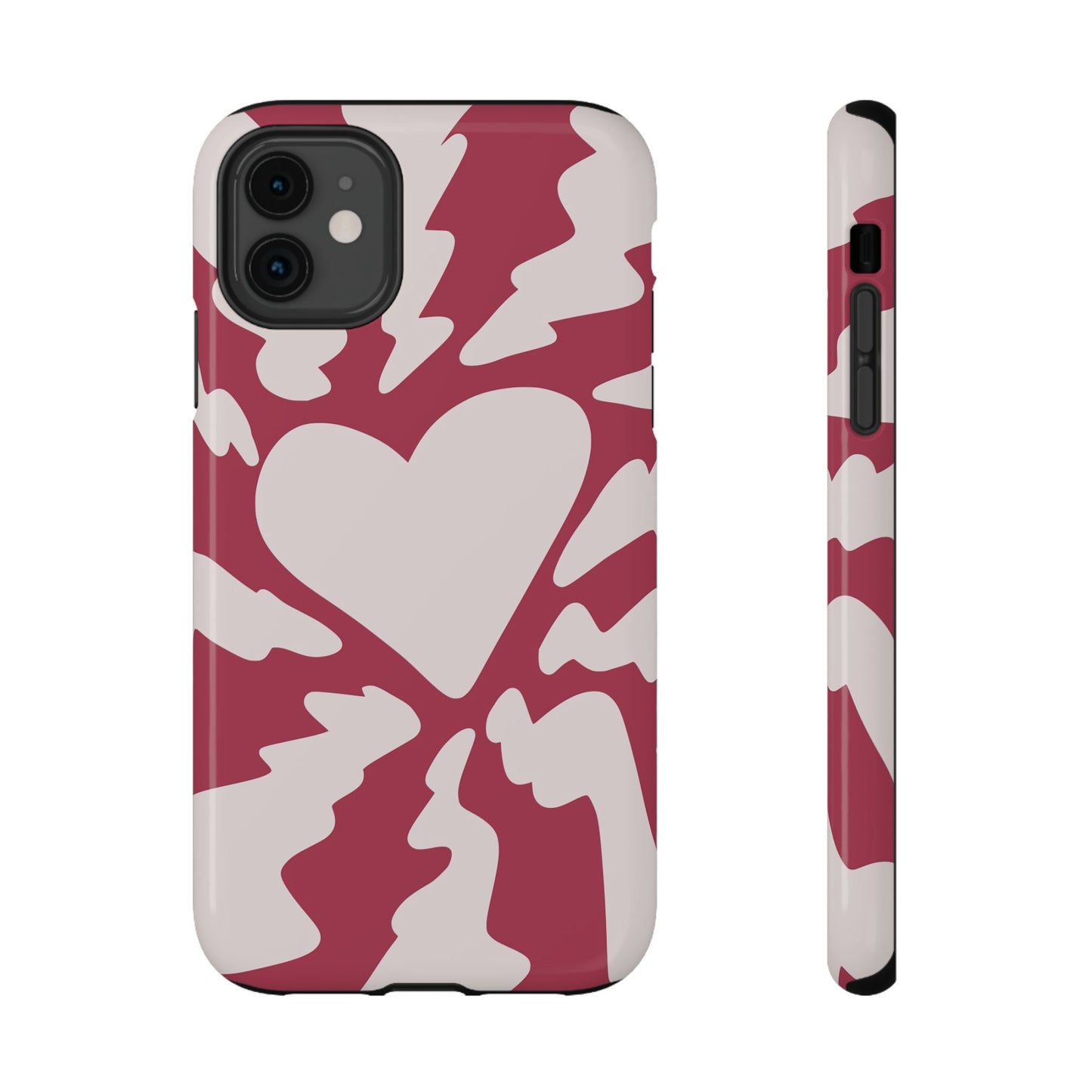 Bold Heartburst Abstract Phone Case – MagSafe Compatible for iPhone & Samsung Galaxy