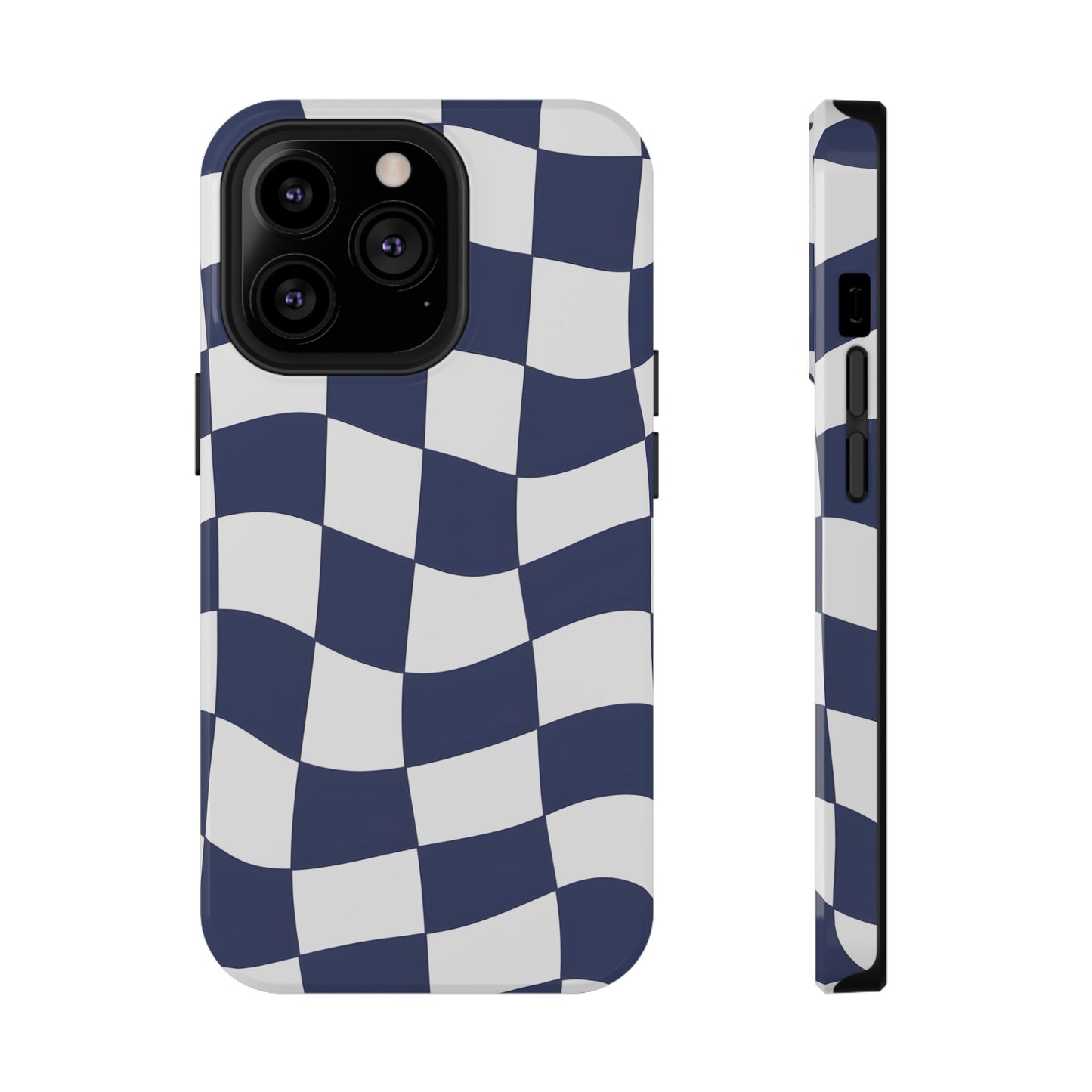 Wavy Checkerboard Phone Case – MagSafe Compatible for iPhone & Samsung Galaxy