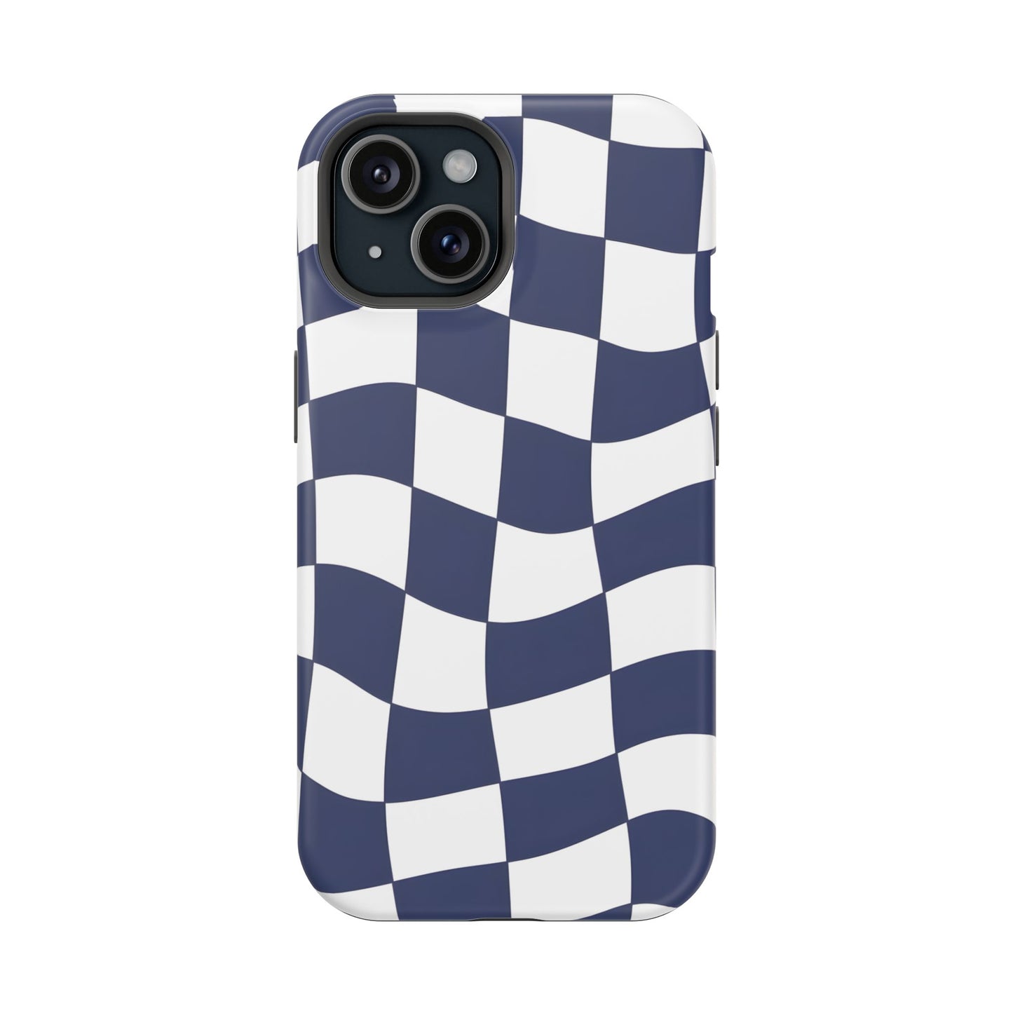 Wavy Checkerboard Phone Case – MagSafe Compatible for iPhone & Samsung Galaxy