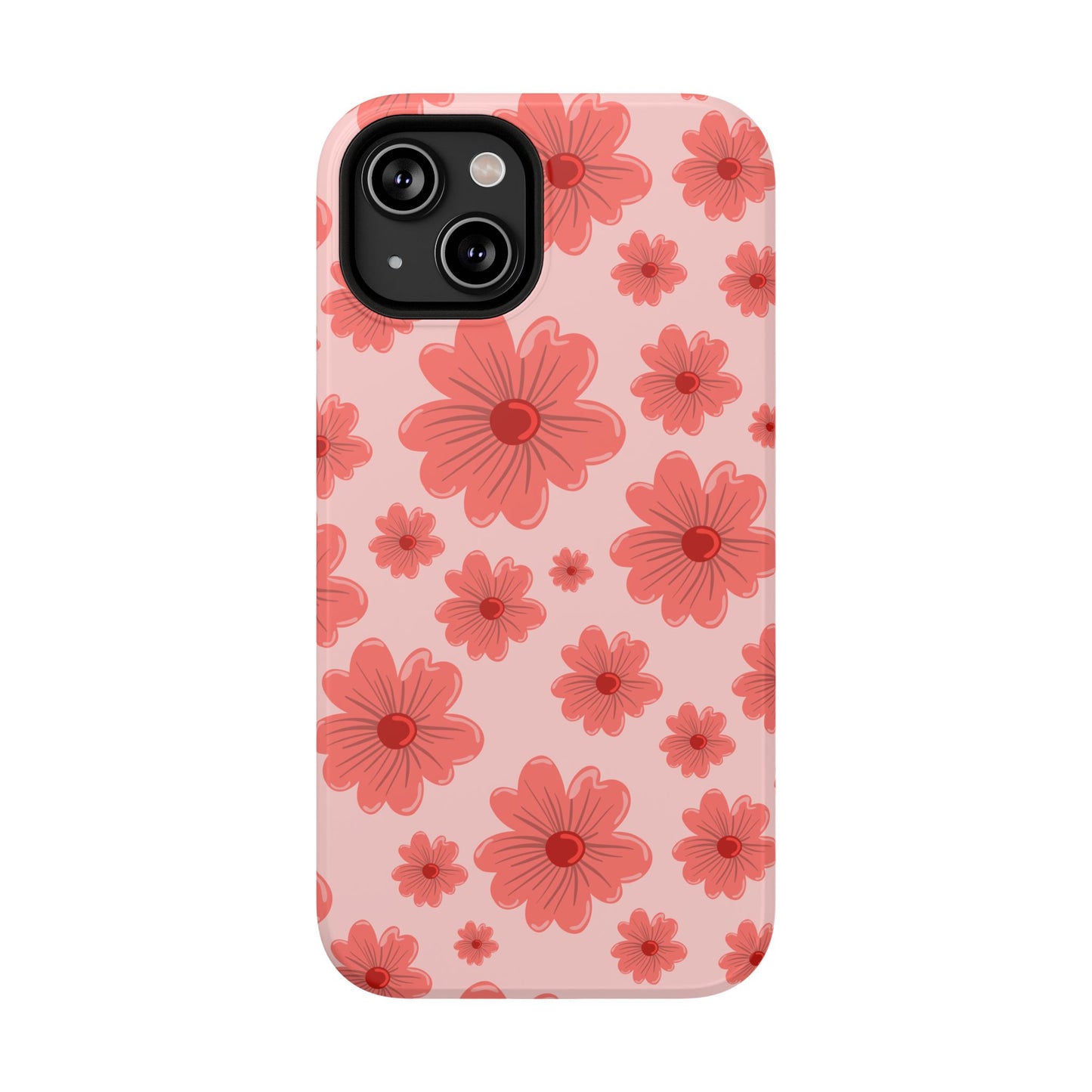 Blush Red Floral Phone Case – MagSafe Compatible for iPhone & Samsung Galaxy