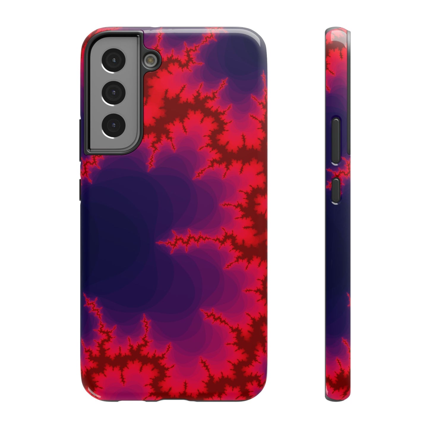 Neon Fractal Lightning Phone Case – MagSafe Compatible for iPhone & Samsung Galaxy