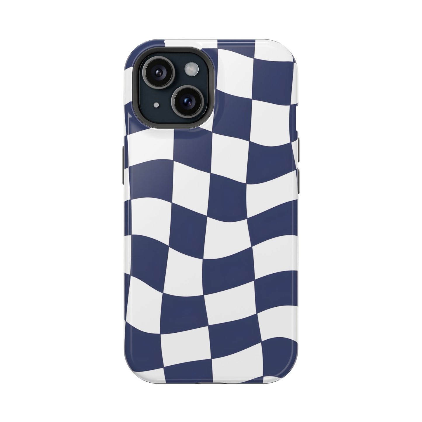 Wavy Checkerboard Phone Case – MagSafe Compatible for iPhone & Samsung Galaxy