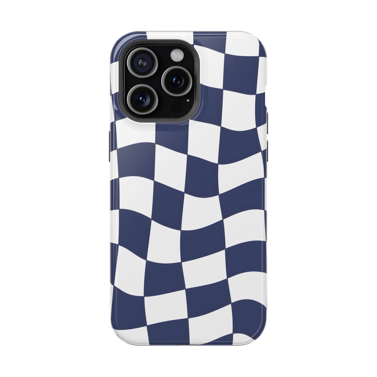 Wavy Checkerboard Phone Case – MagSafe Compatible for iPhone & Samsung Galaxy