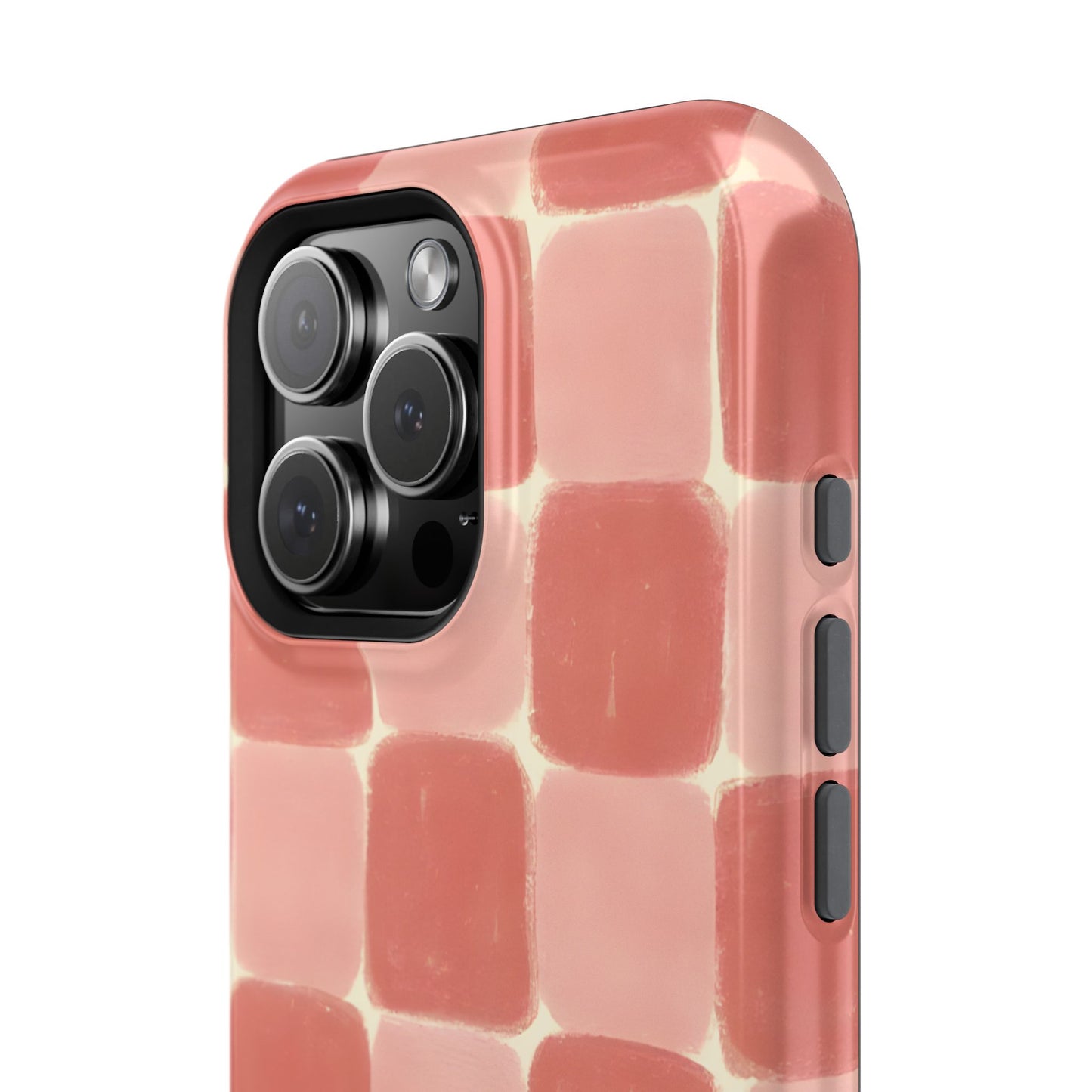 Blush Pink Checkerboard Phone Case – MagSafe Compatible for iPhone & Samsung Galaxy