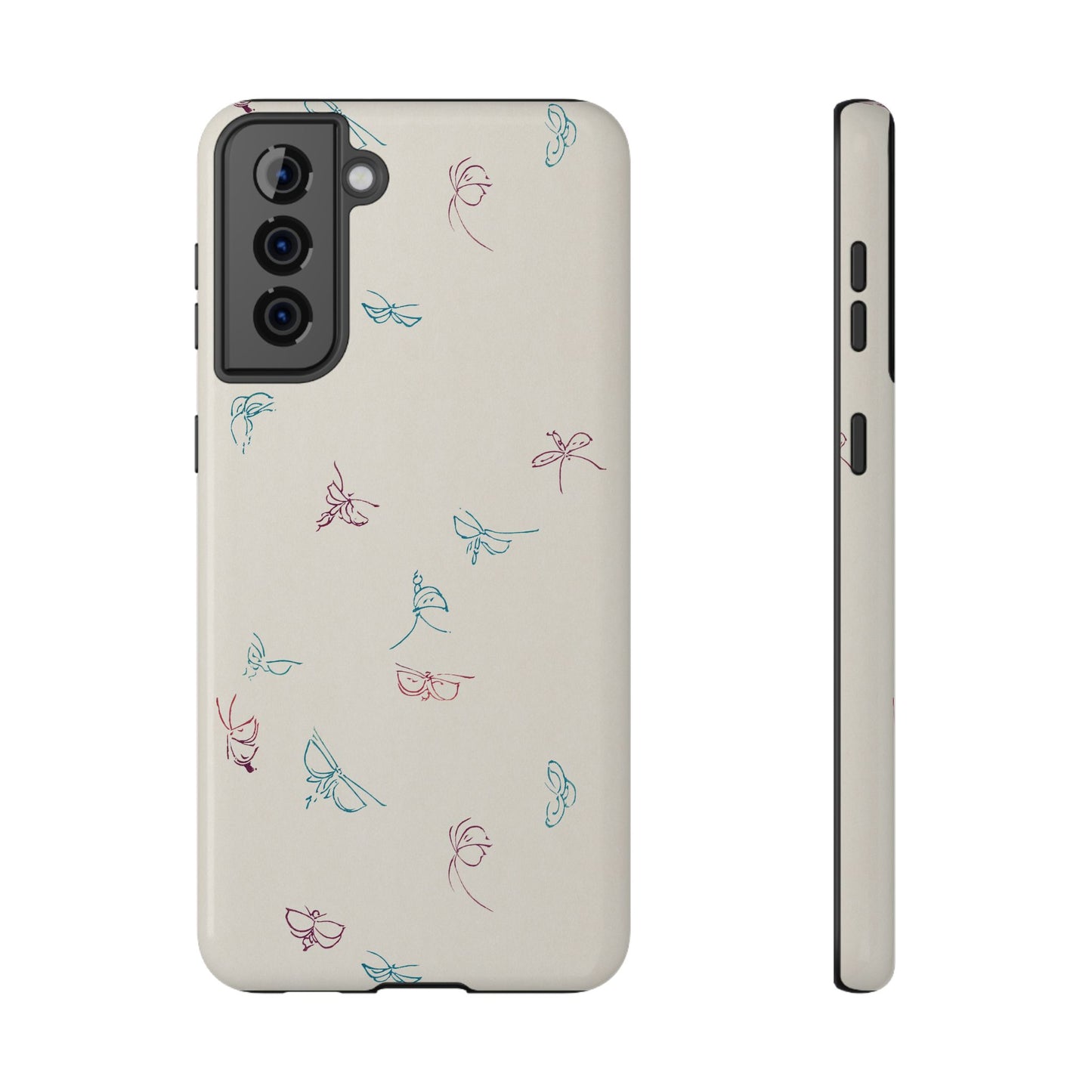 Minimalist Butterfly Sketch Phone Case – MagSafe Compatible for iPhone & Samsung Galaxy