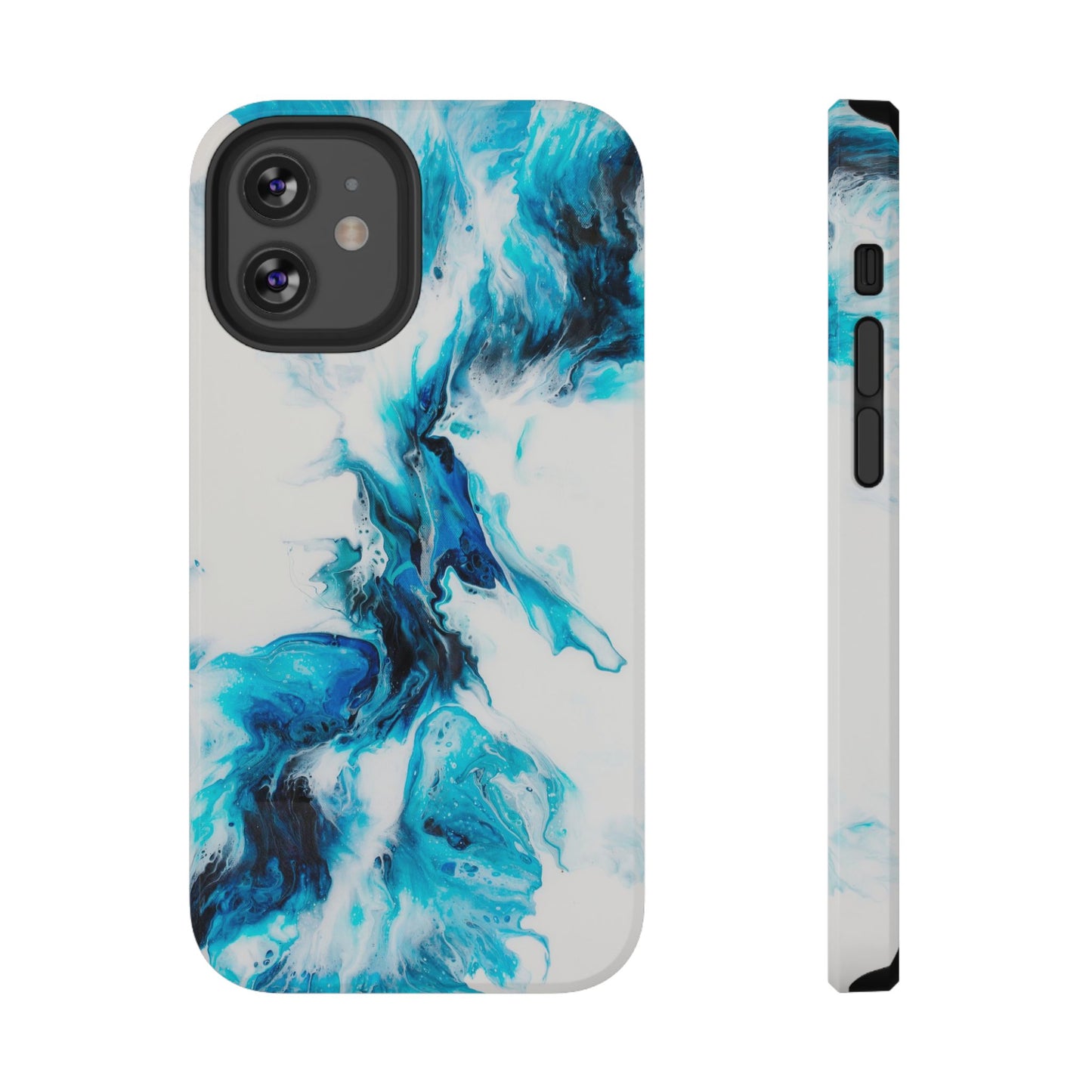 Electric Blue Splash Marble Phone Case – MagSafe Compatible for iPhone & Samsung Galaxy