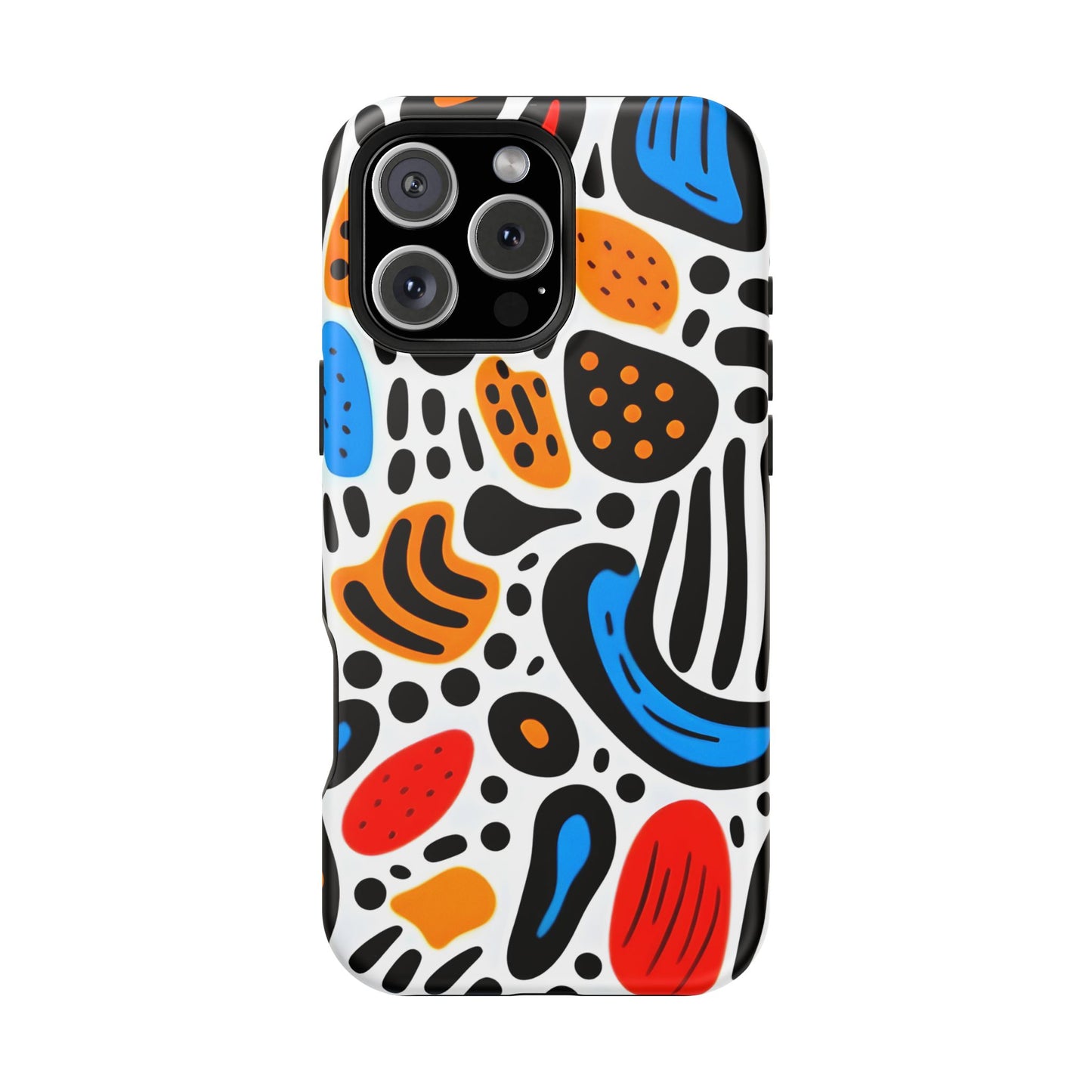 Colorful Abstract Doodle Phone Case – MagSafe Compatible for iPhone & Samsung Galaxy