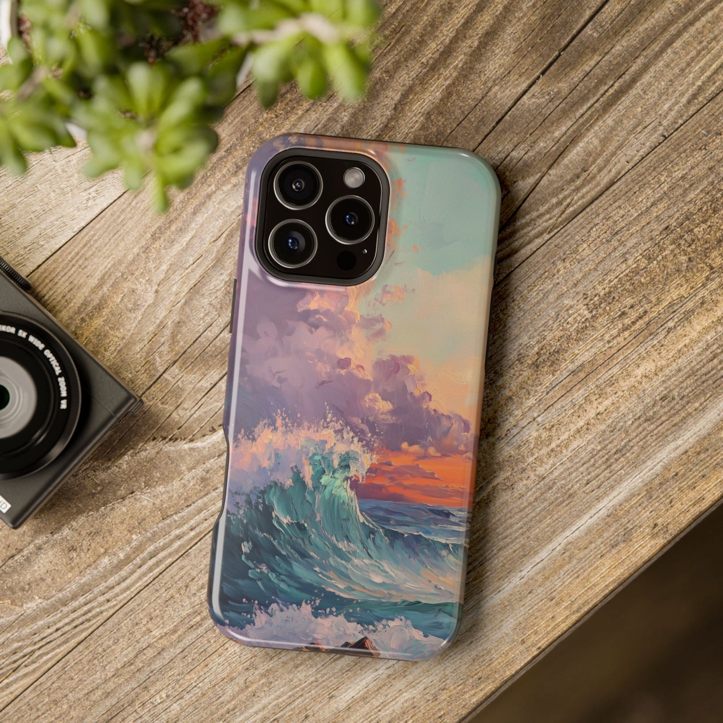 Ocean Sunset Waves Phone Case – MagSafe Compatible for iPhone & Samsung Galaxy