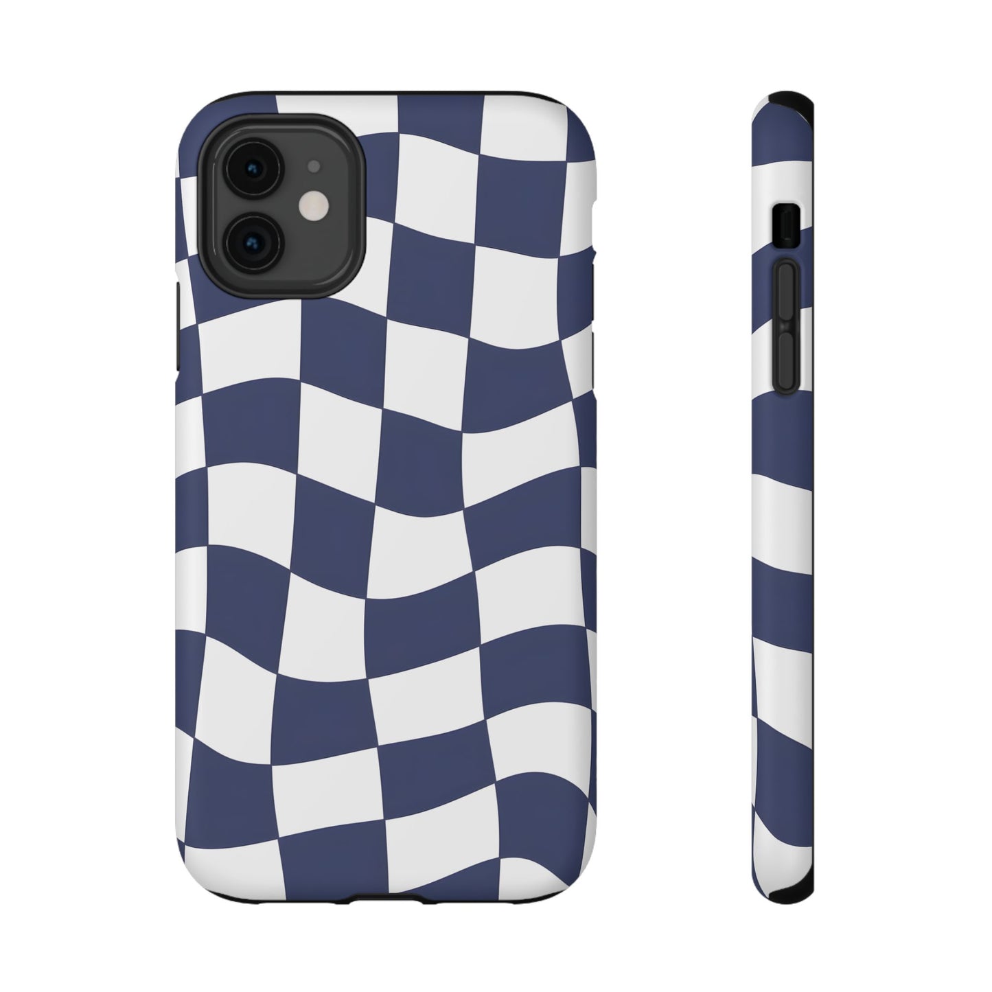 Wavy Checkerboard Phone Case – MagSafe Compatible for iPhone & Samsung Galaxy