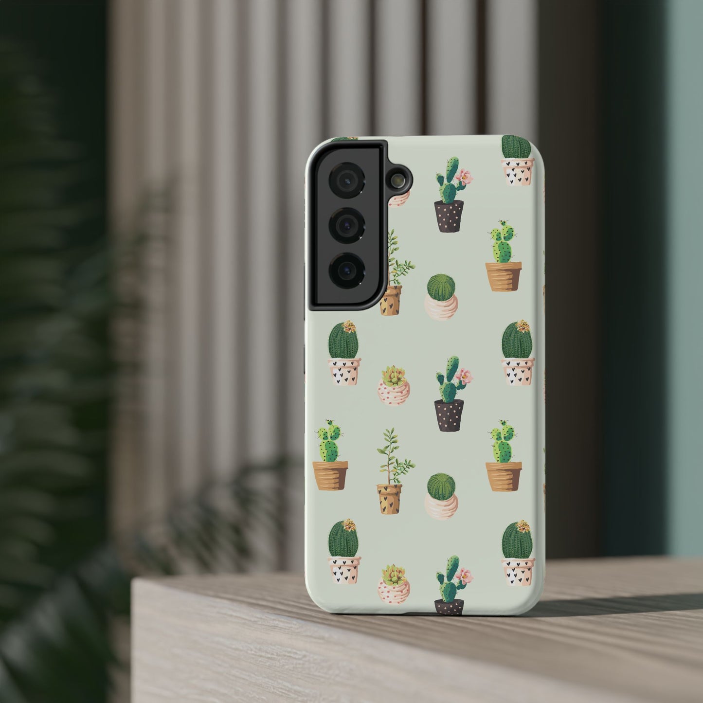 Desert Bloom Cactus Phone Case – Cute Succulent Print, MagSafe Compatible for iPhone & Samsung Galaxy