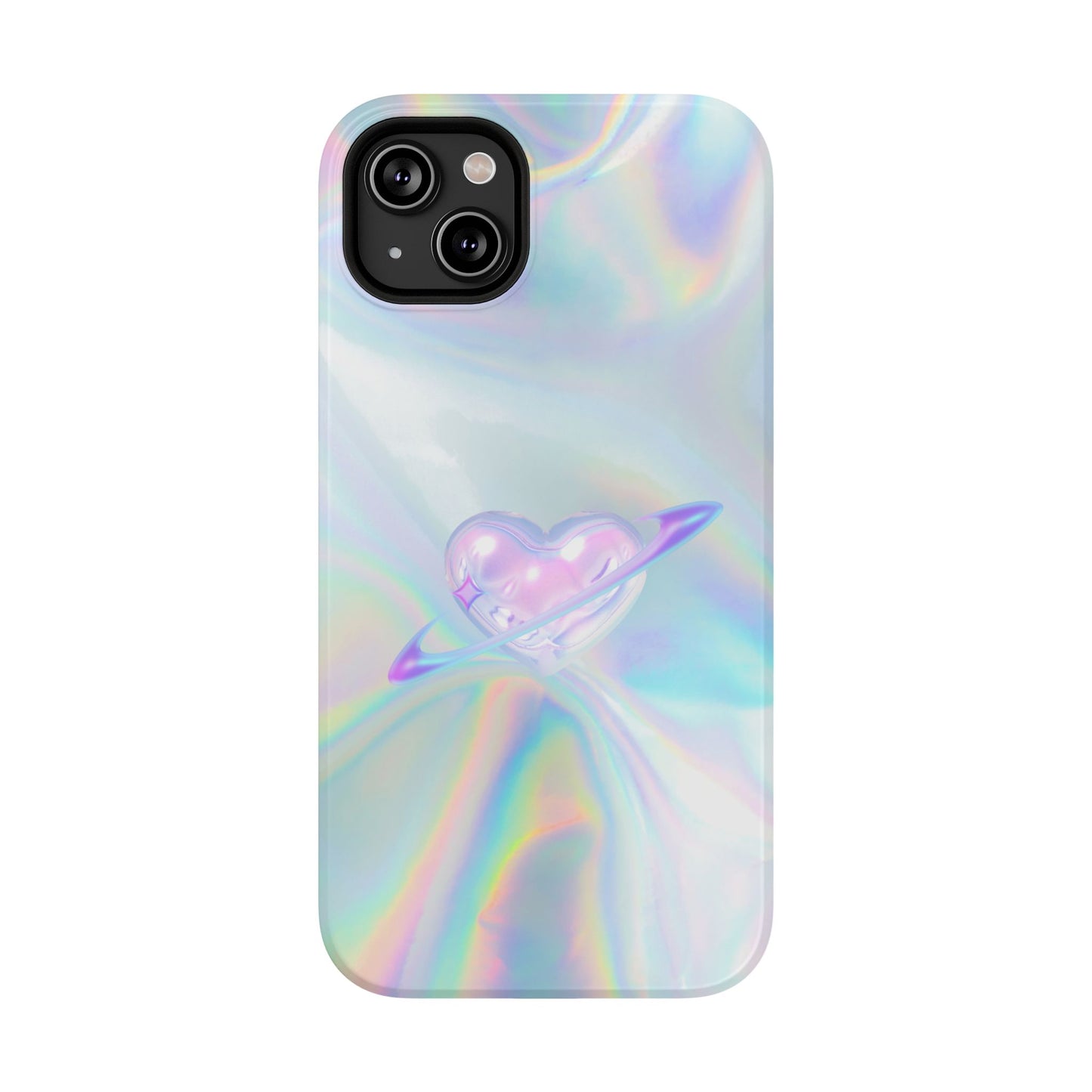Holographic Heart Galaxy Phone Case – MagSafe Compatible for iPhone & Samsung Galaxy