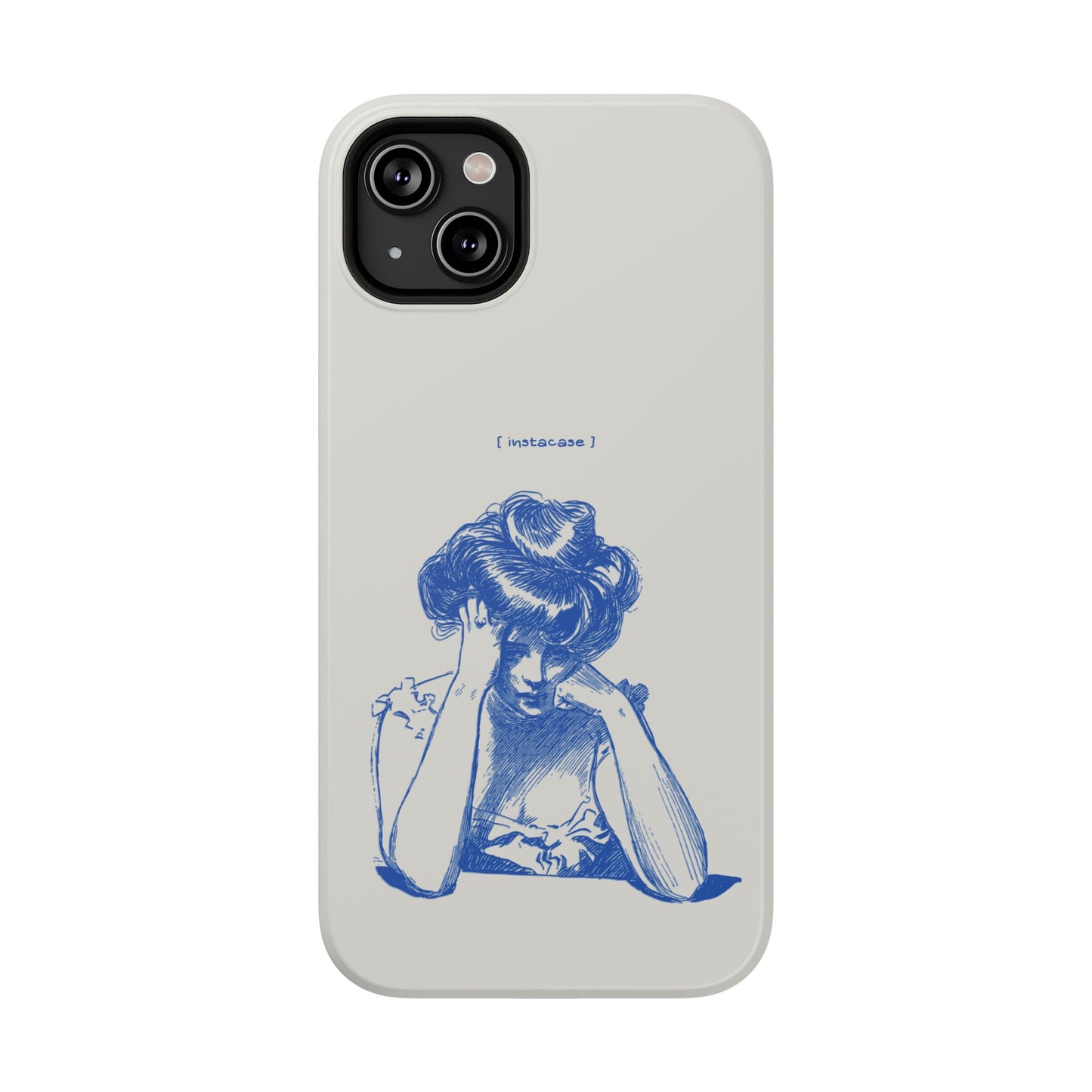 Melancholy Muse Line Art Phone Case – MagSafe Compatible for iPhone & Samsung Galaxy