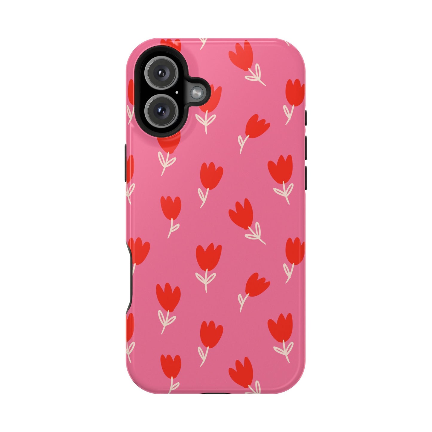 Red Tulip Bloom Phone Case – MagSafe Compatible for iPhone & Samsung Galaxy
