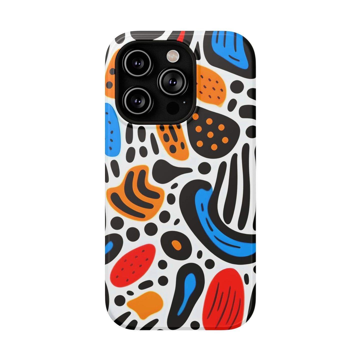 Colorful Abstract Doodle Phone Case – MagSafe Compatible for iPhone & Samsung Galaxy