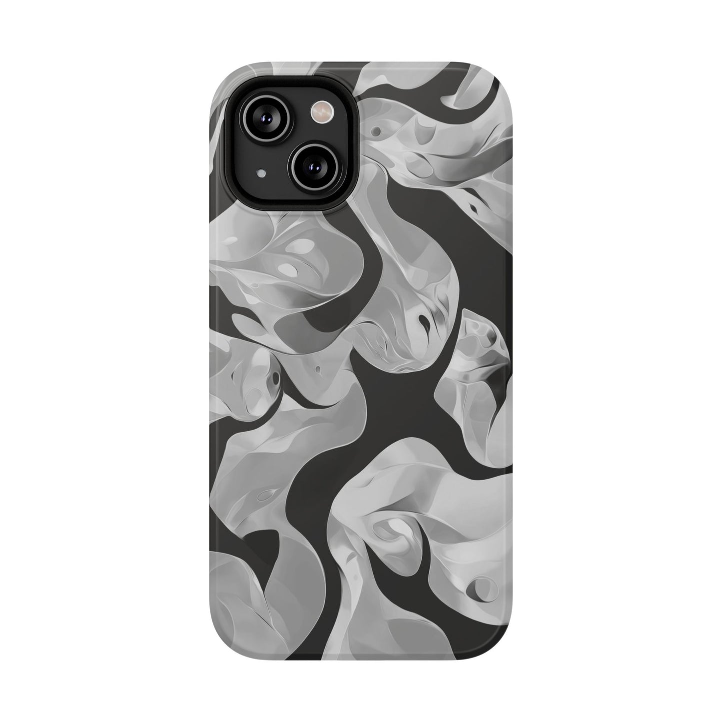 Abstract Monochrome Swirl Phone Case – MagSafe Compatible for iPhone & Samsung Galaxy