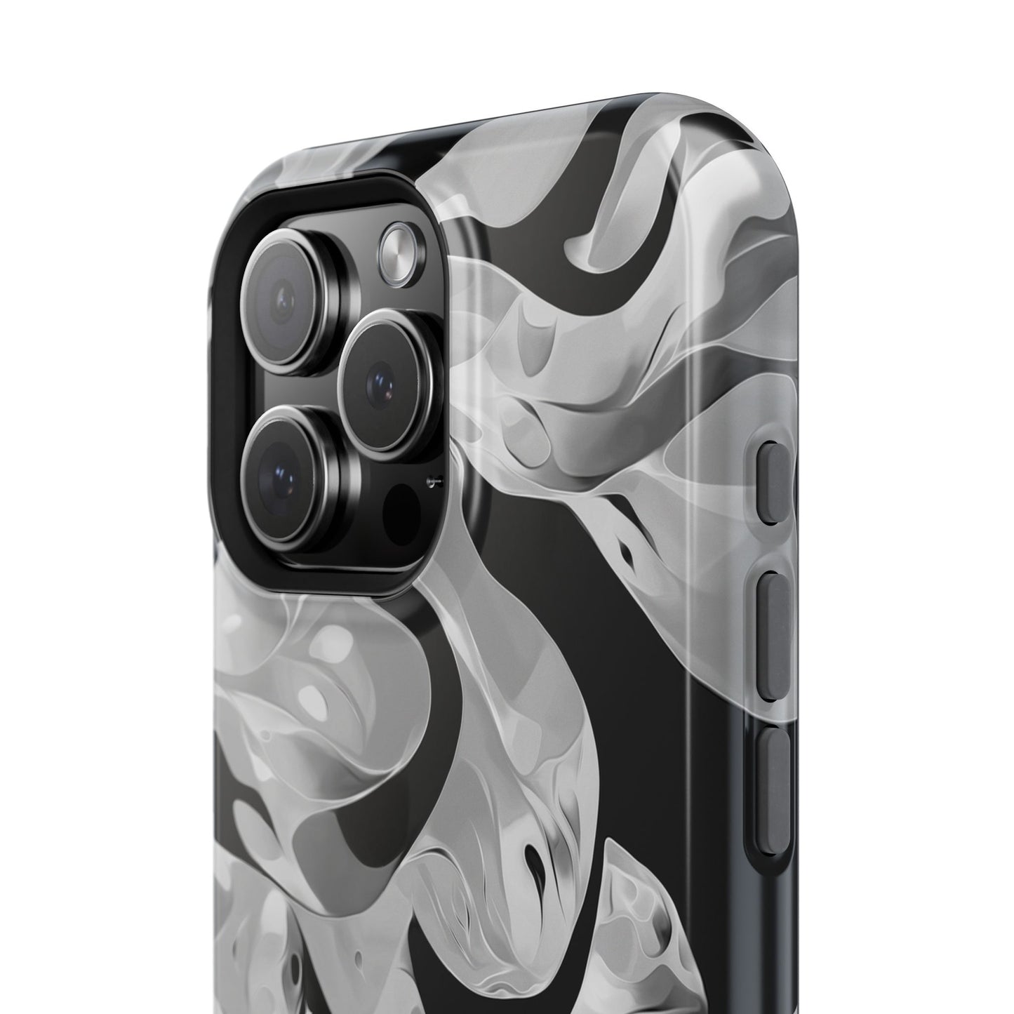 Abstract Monochrome Swirl Phone Case – MagSafe Compatible for iPhone & Samsung Galaxy