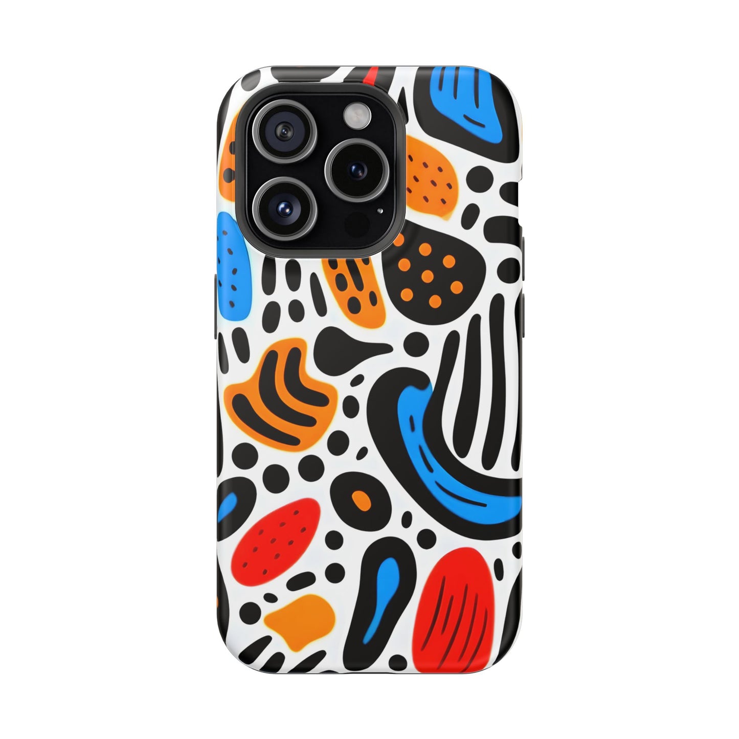 Colorful Abstract Doodle Phone Case – MagSafe Compatible for iPhone & Samsung Galaxy