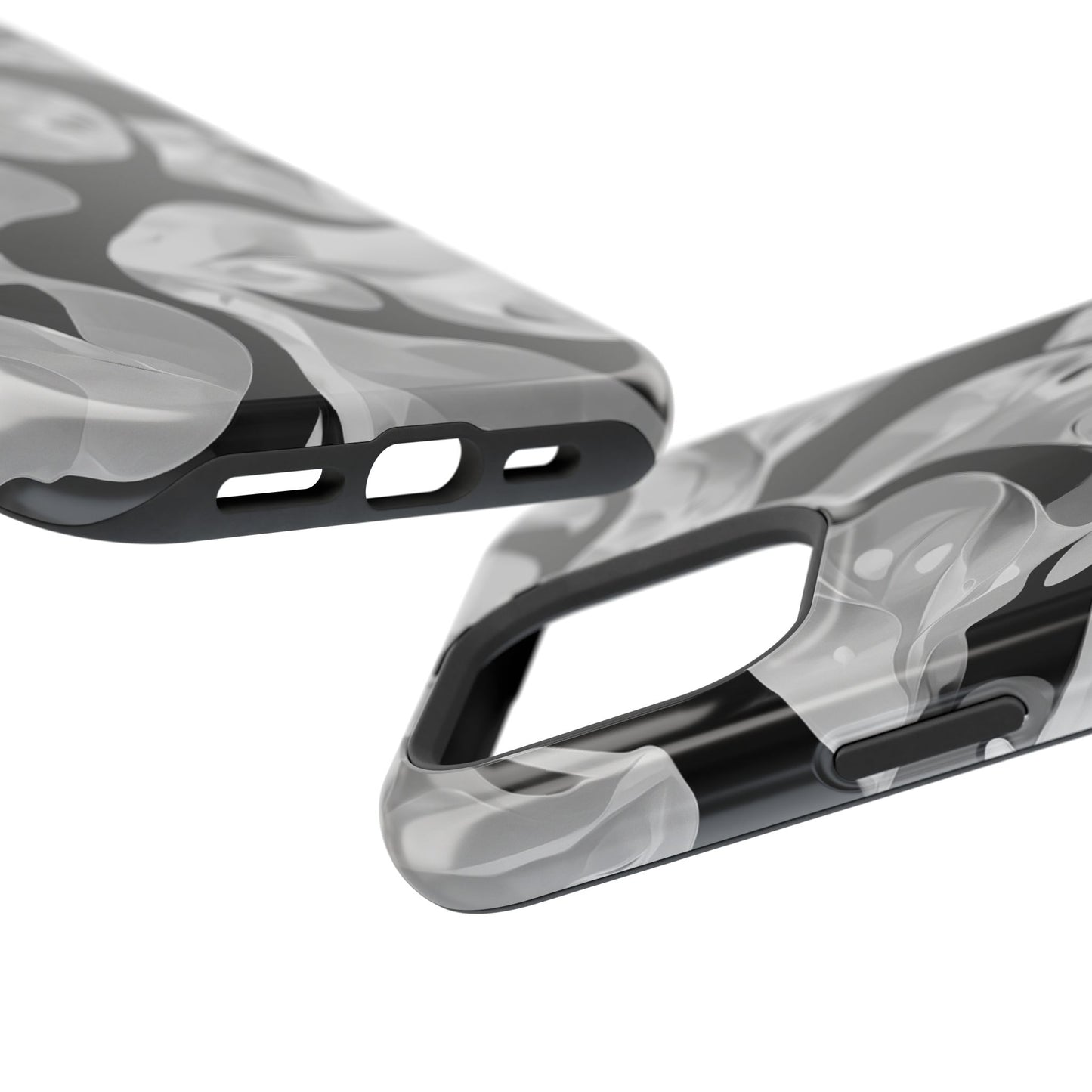 Abstract Monochrome Swirl Phone Case – MagSafe Compatible for iPhone & Samsung Galaxy