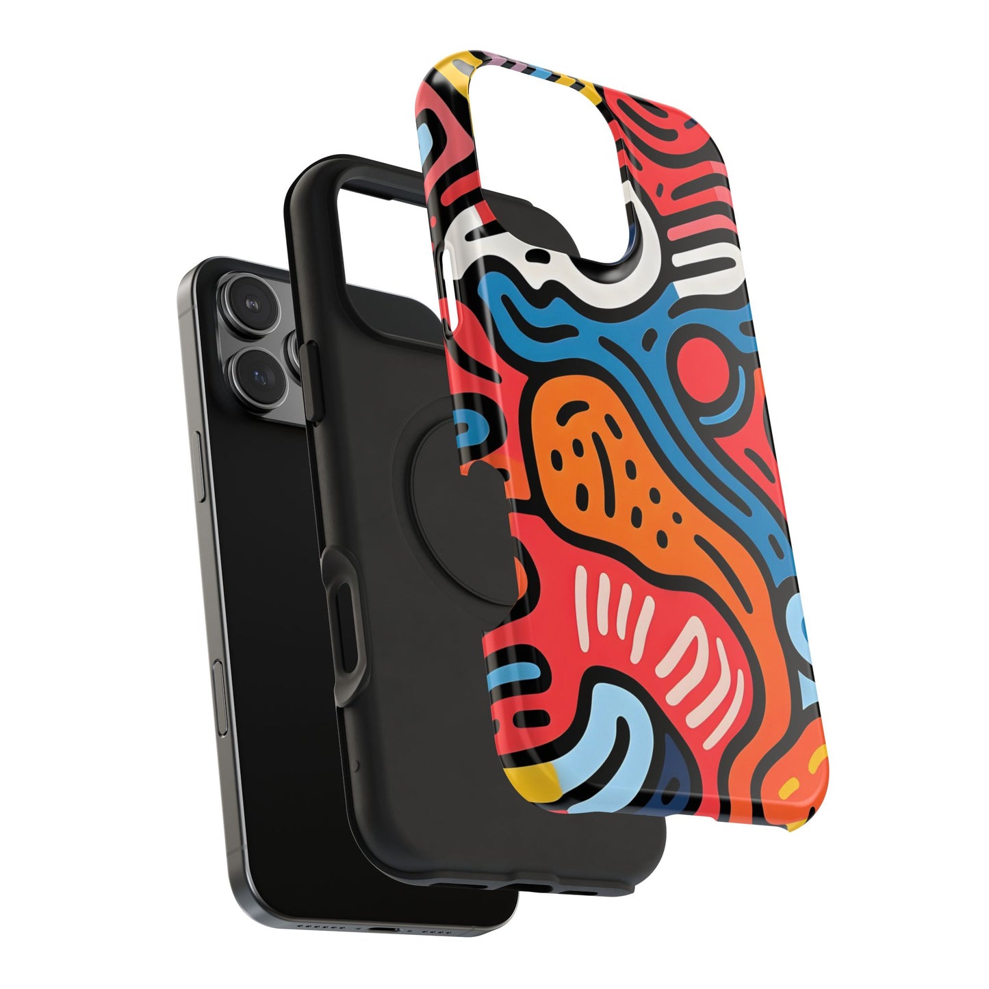 Bold Abstract Doodle Phone Case – MagSafe Compatible for iPhone & Samsung Galaxy