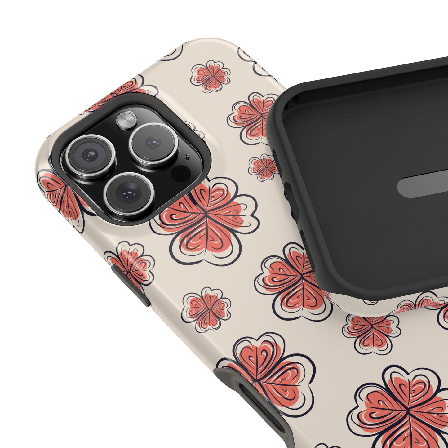 Whimsical Clover Bloom Phone Case – MagSafe Compatible for iPhone & Samsung Galaxy