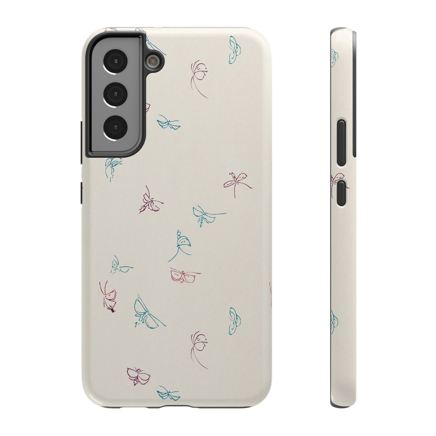 Minimalist Butterfly Sketch Phone Case – MagSafe Compatible for iPhone & Samsung Galaxy