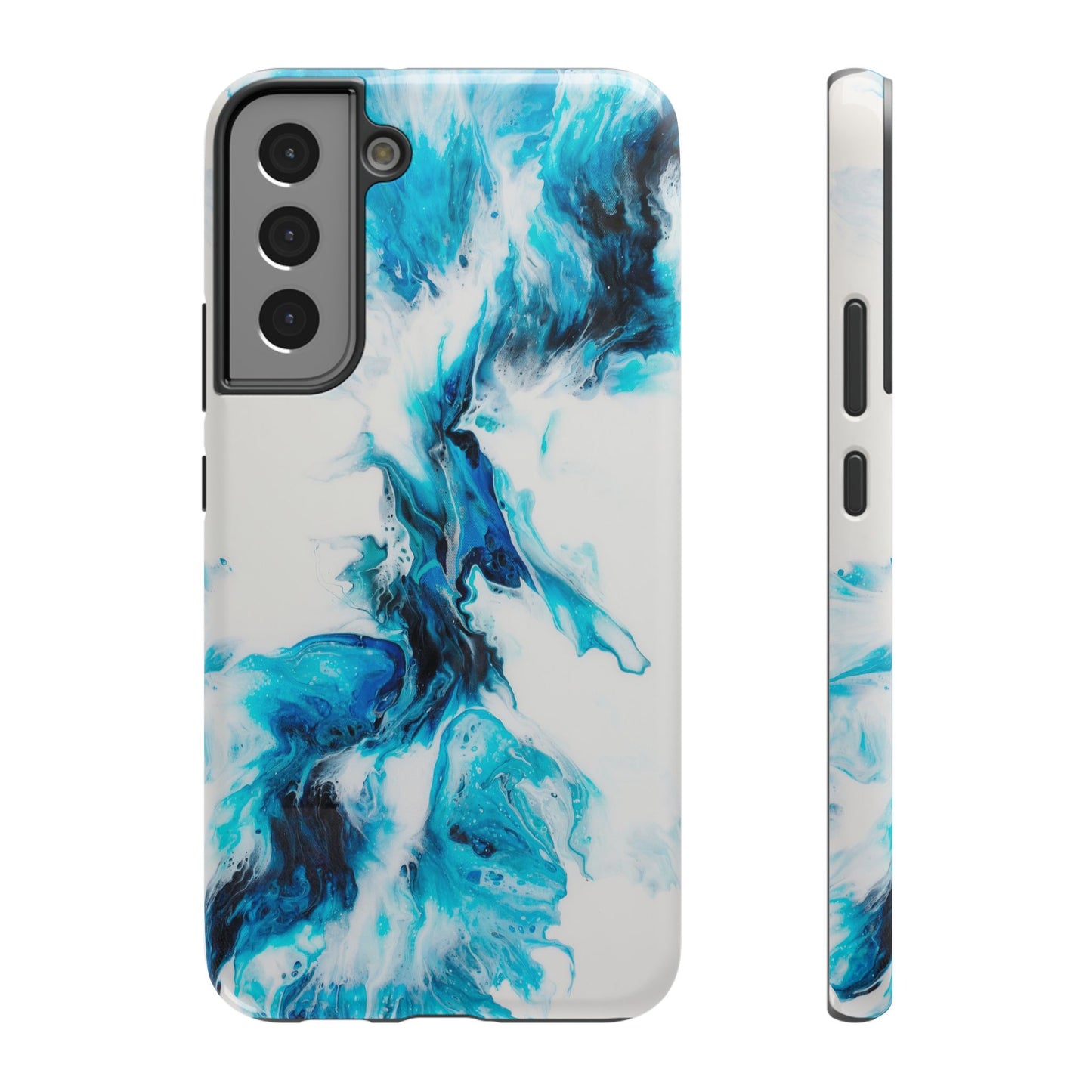 Electric Blue Splash Marble Phone Case – MagSafe Compatible for iPhone & Samsung Galaxy