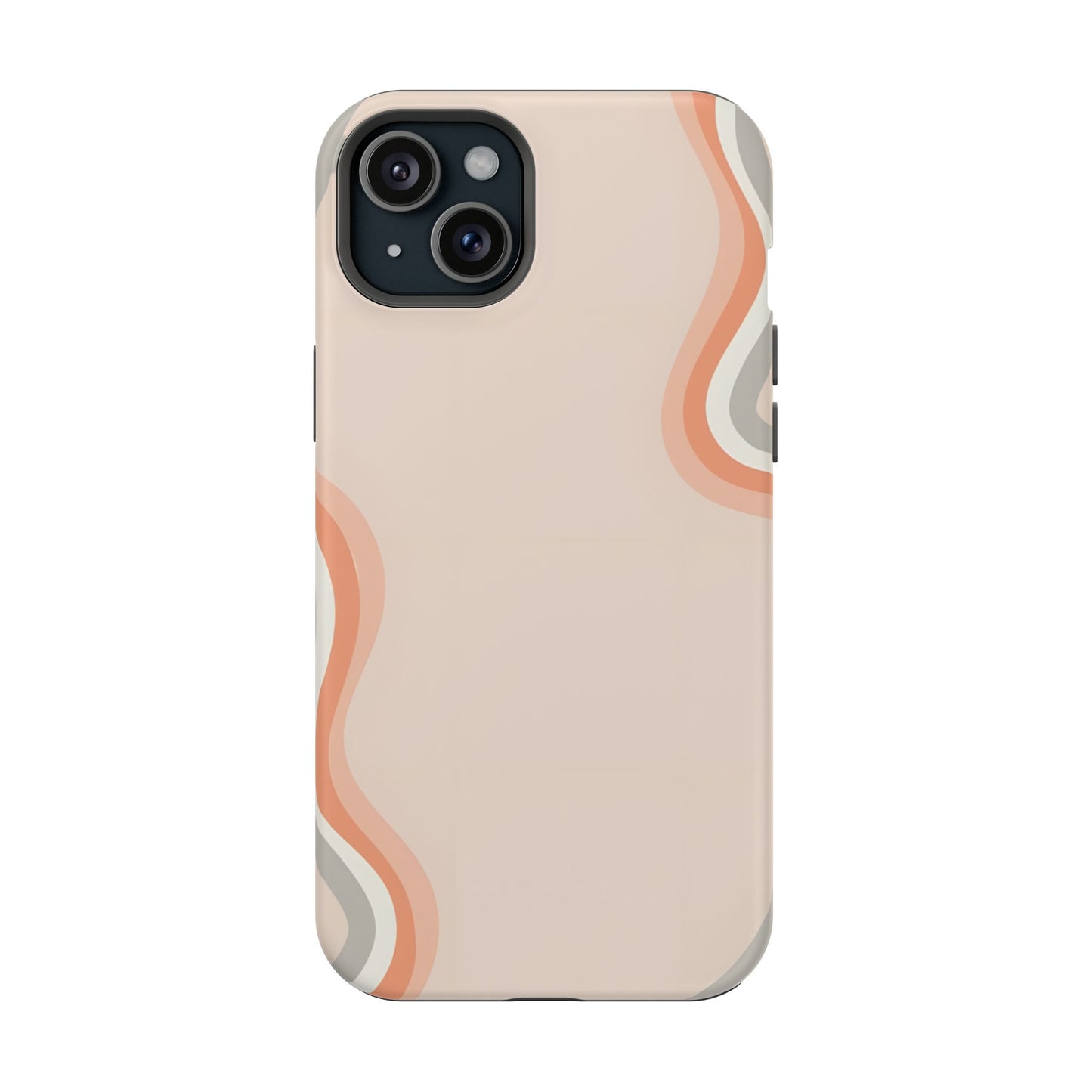 Minimalist Neutral Wavy Phone Case – MagSafe Compatible for iPhone & Samsung Galaxy