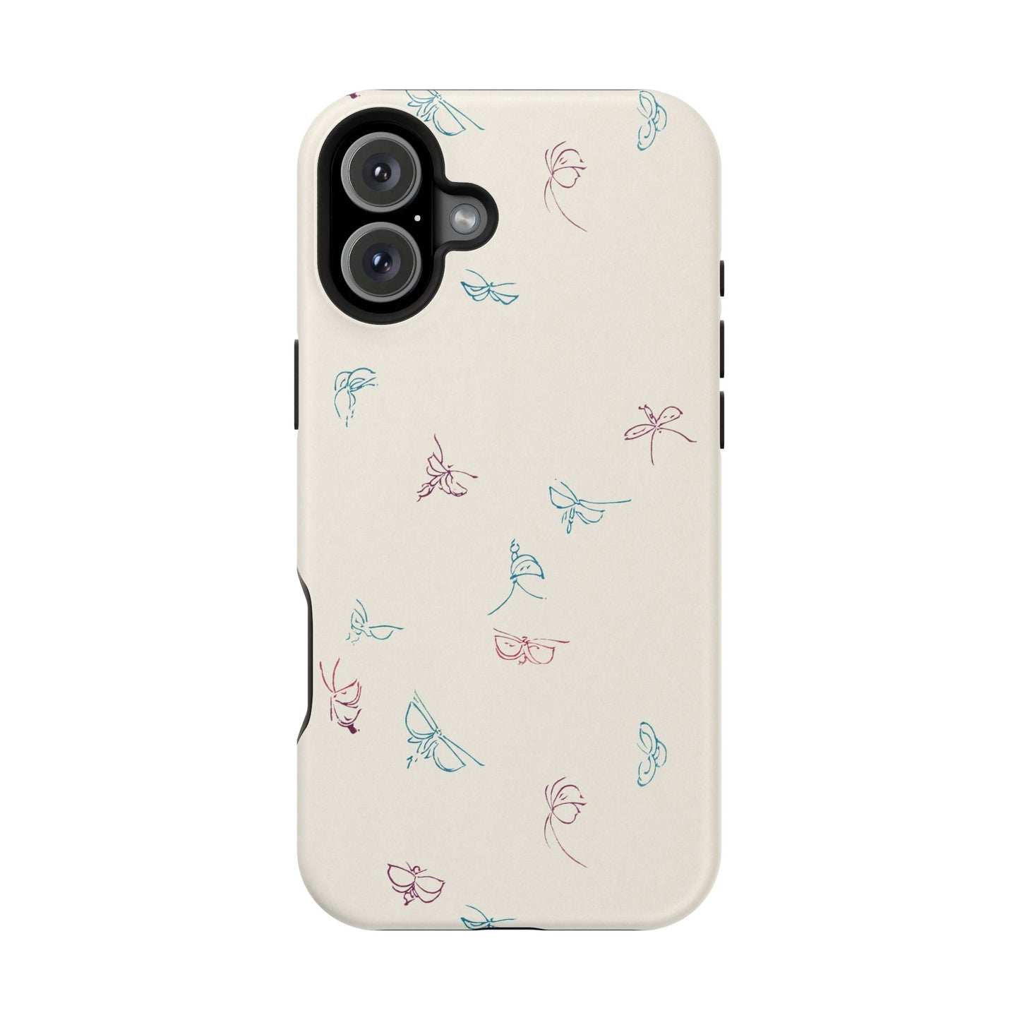 Minimalist Butterfly Sketch Phone Case – MagSafe Compatible for iPhone & Samsung Galaxy