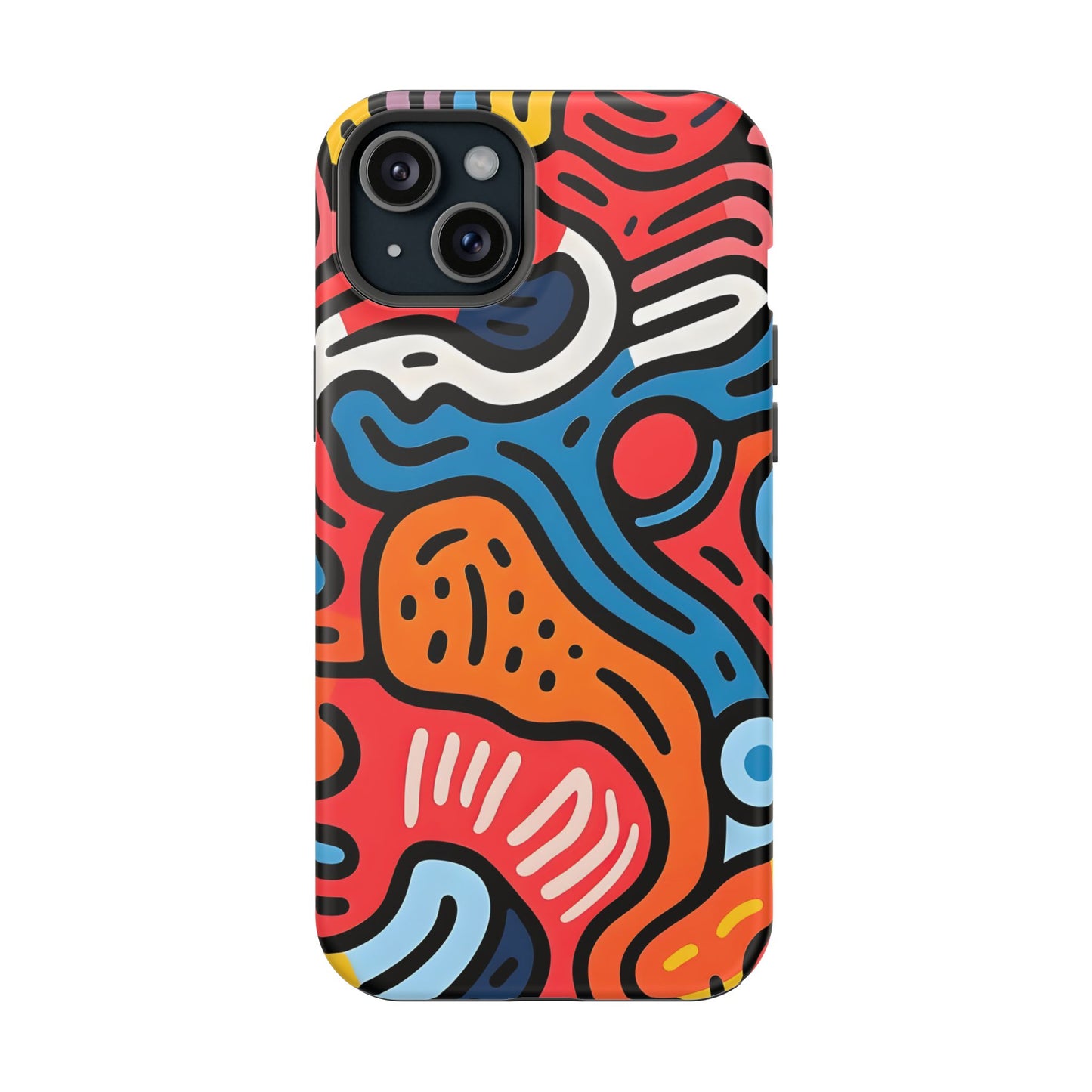 Bold Abstract Doodle Phone Case – MagSafe Compatible for iPhone & Samsung Galaxy