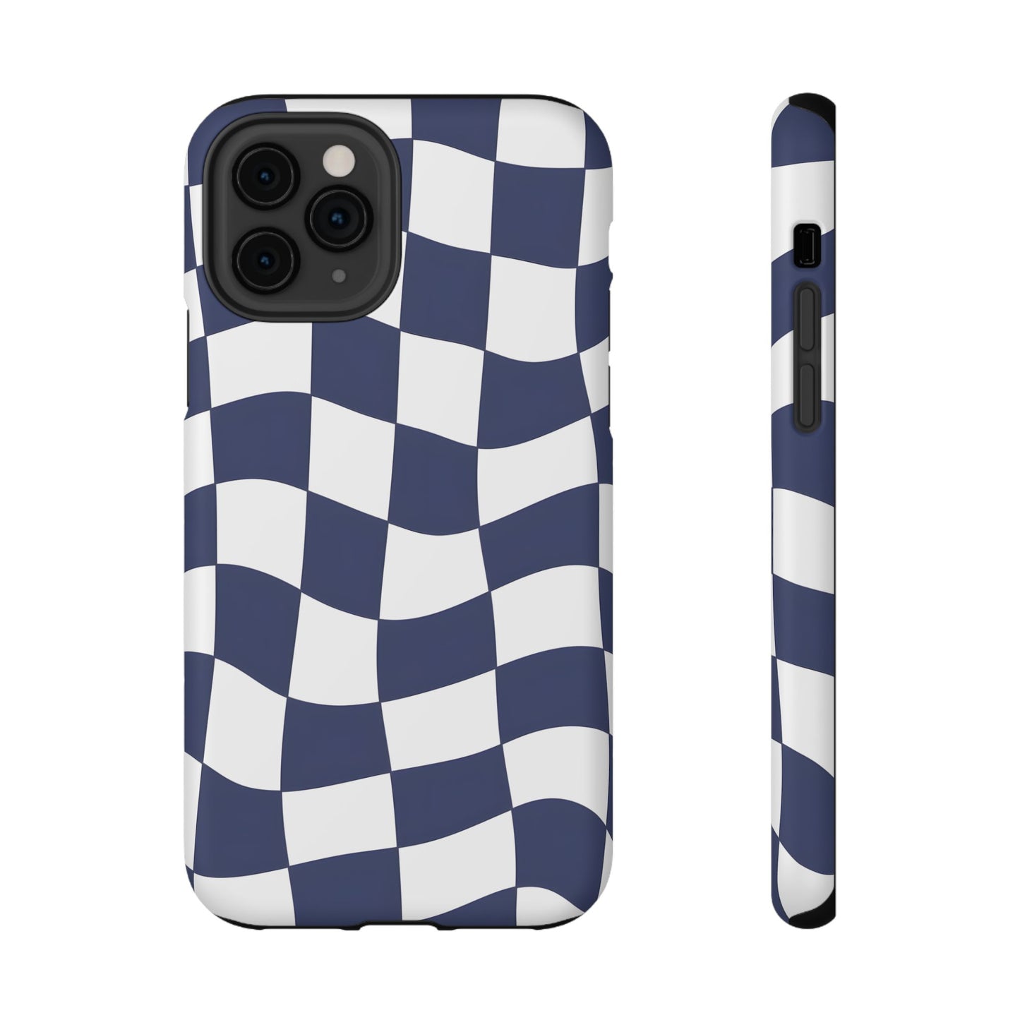 Wavy Checkerboard Phone Case – MagSafe Compatible for iPhone & Samsung Galaxy