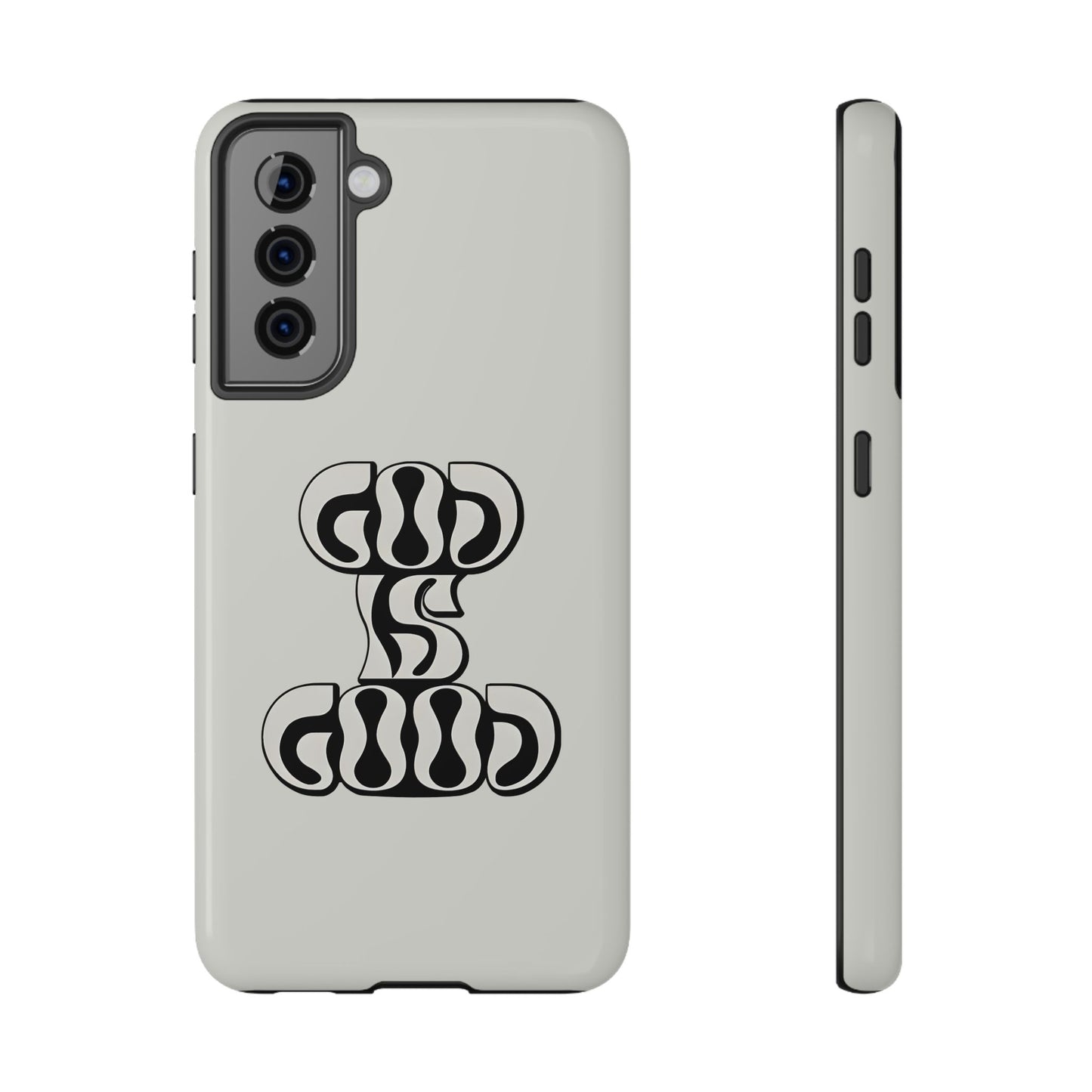 Black & White Bold "God Is Good" Phone Case – MagSafe Compatible for iPhone & Samsung Galaxy