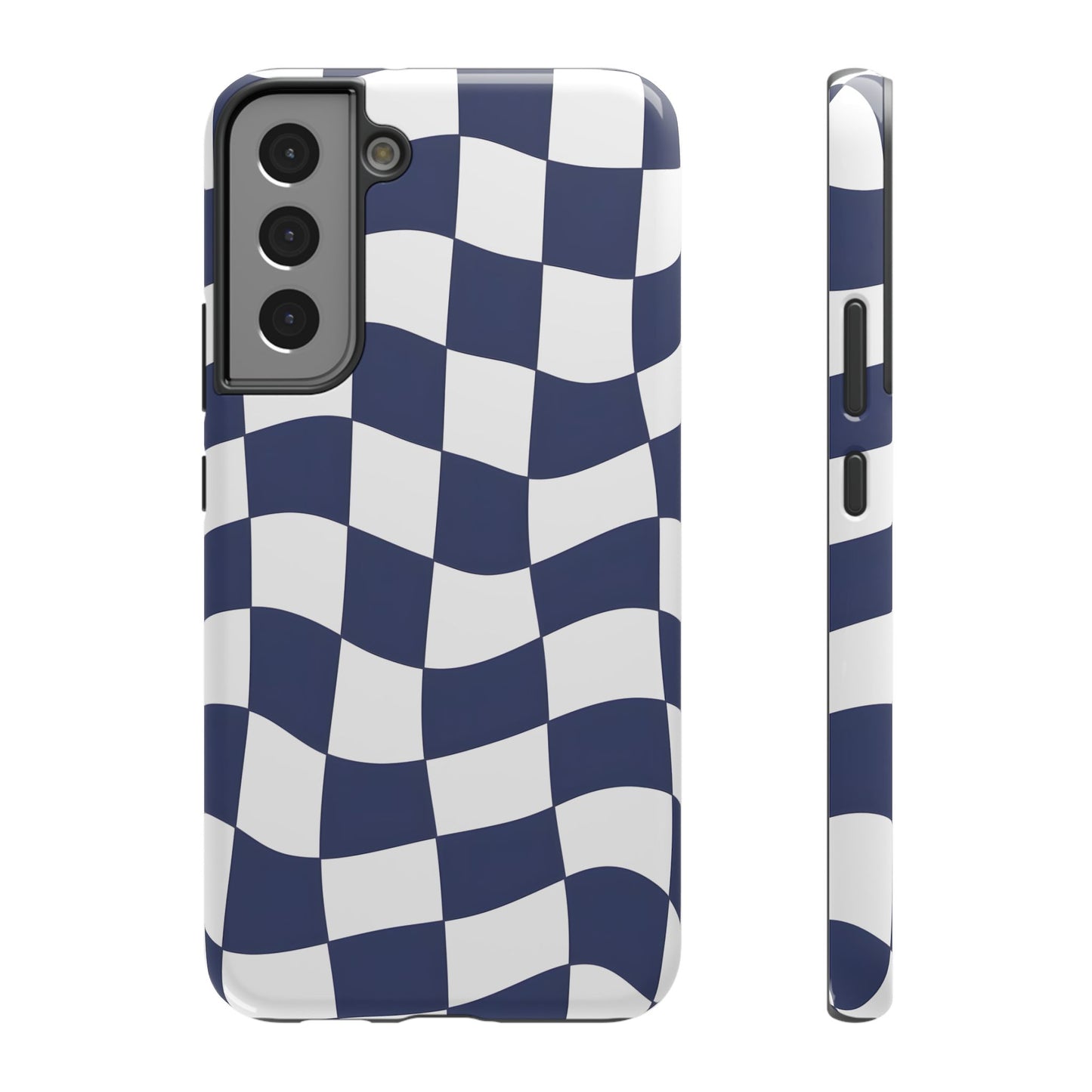 Wavy Checkerboard Phone Case – MagSafe Compatible for iPhone & Samsung Galaxy