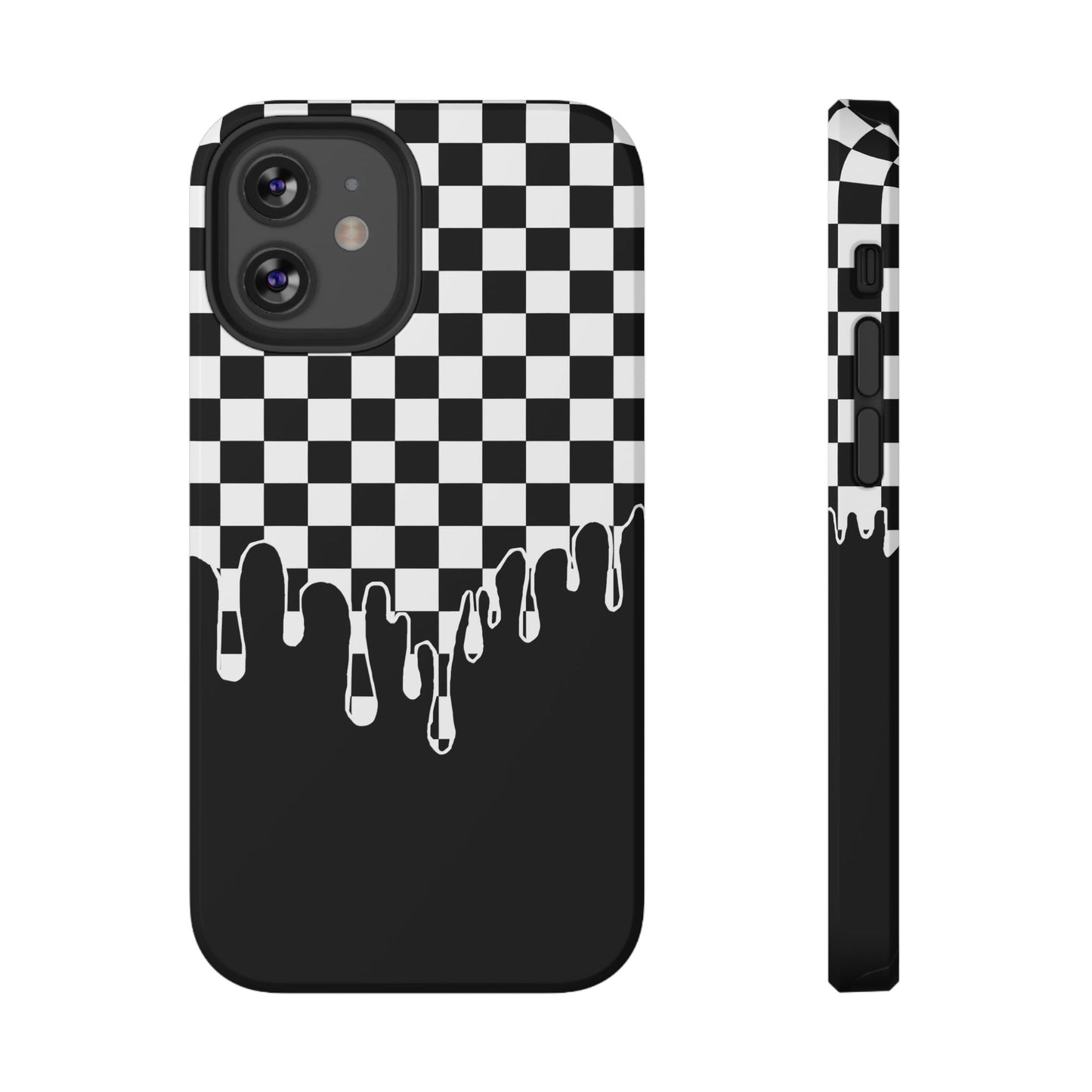Dripping Checkerboard Phone Case – MagSafe Compatible for iPhone & Samsung Galaxy