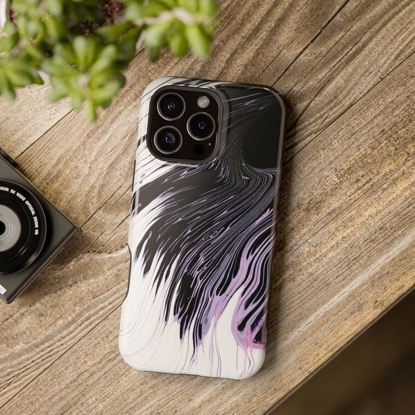 Waves of Ink Abstract Brush Phone Case – MagSafe Compatible for iPhone & Samsung Galaxy