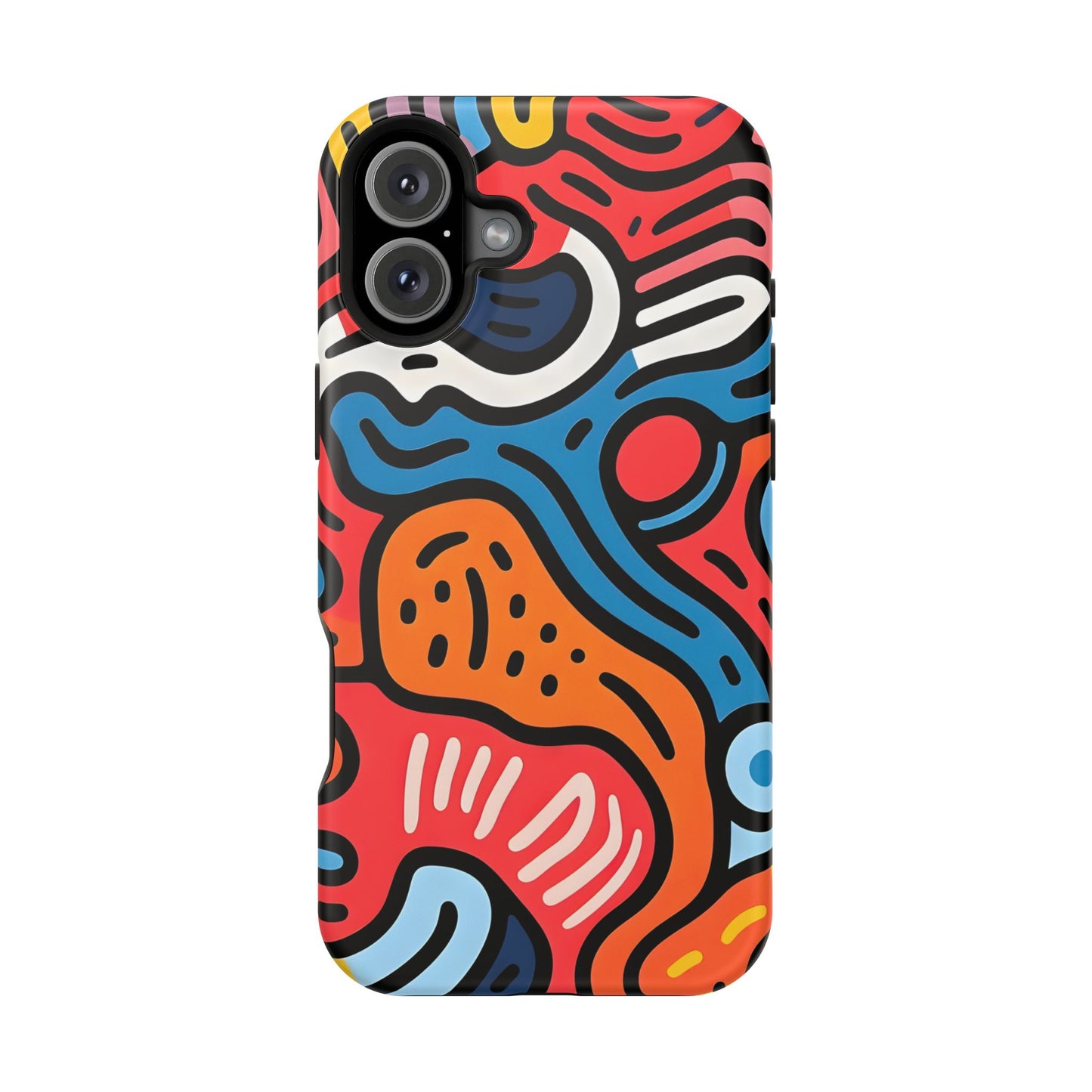 Bold Abstract Doodle Phone Case – MagSafe Compatible for iPhone & Samsung Galaxy