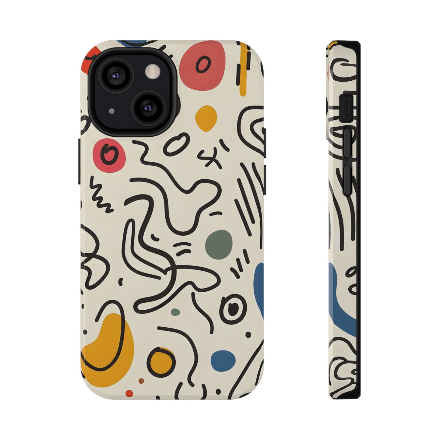 Abstract Doodle Art Phone Case – MagSafe Compatible for iPhone & Samsung Galaxy