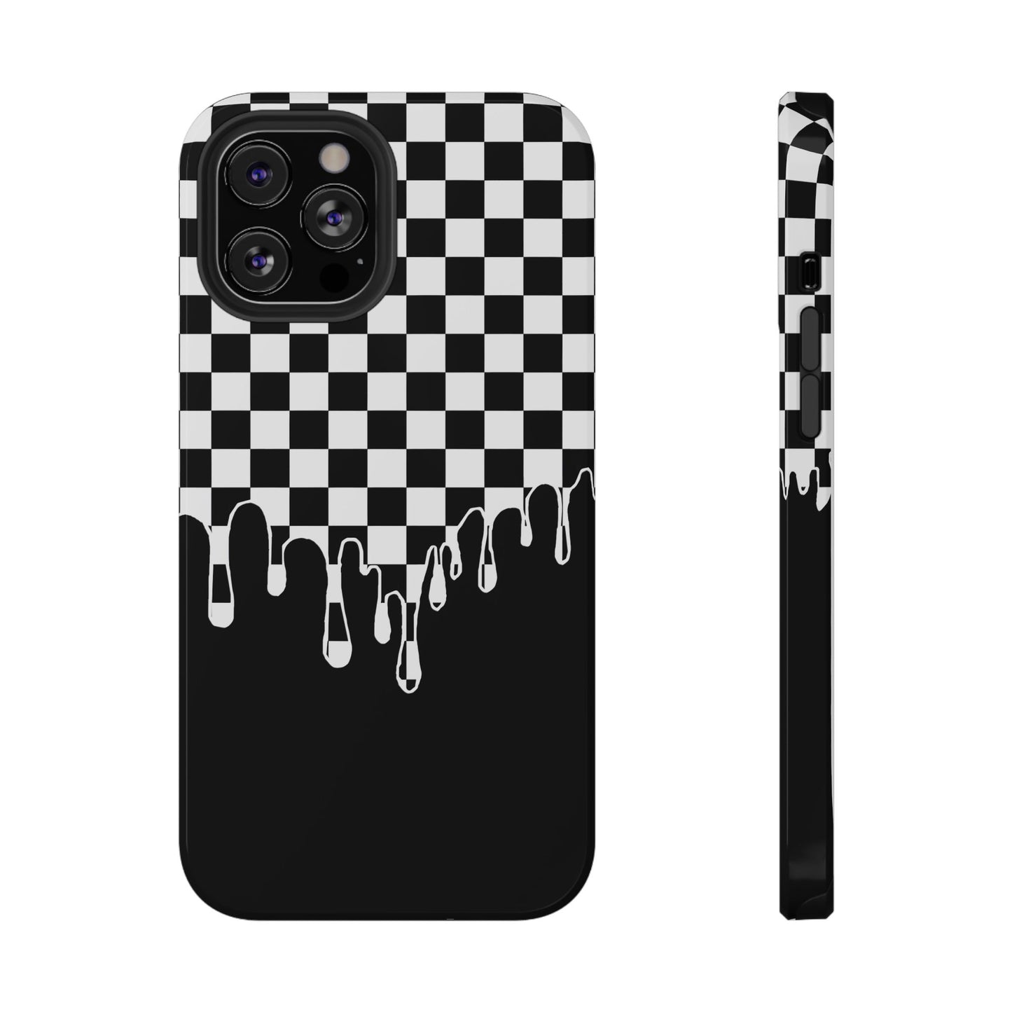 Dripping Checkerboard Phone Case – MagSafe Compatible for iPhone & Samsung Galaxy