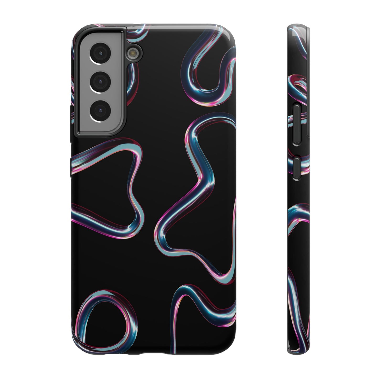 Neon Wave Heartbeat Phone Case – MagSafe Compatible for iPhone & Samsung Galaxy