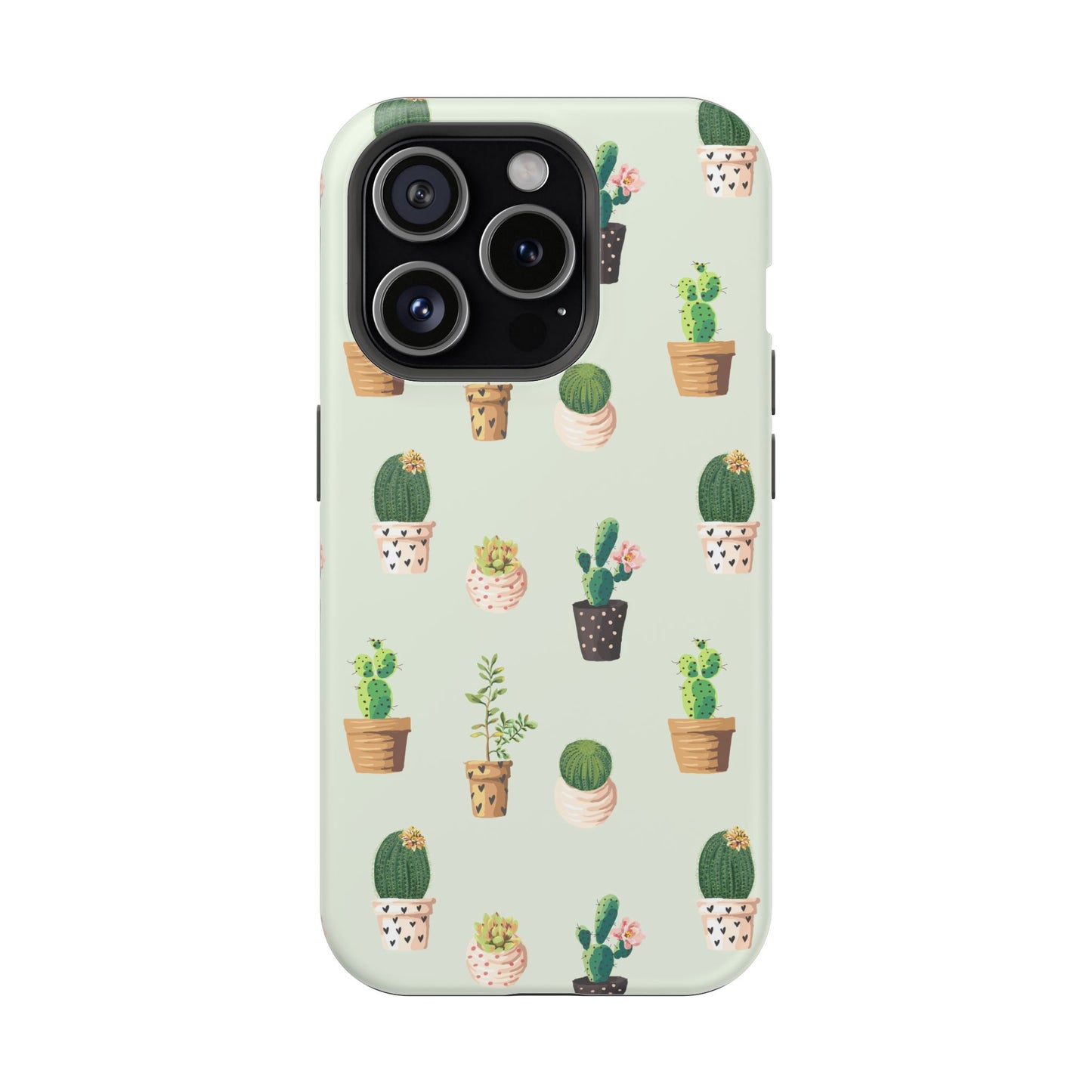 Desert Bloom Cactus Phone Case – Cute Succulent Print, MagSafe Compatible for iPhone & Samsung Galaxy