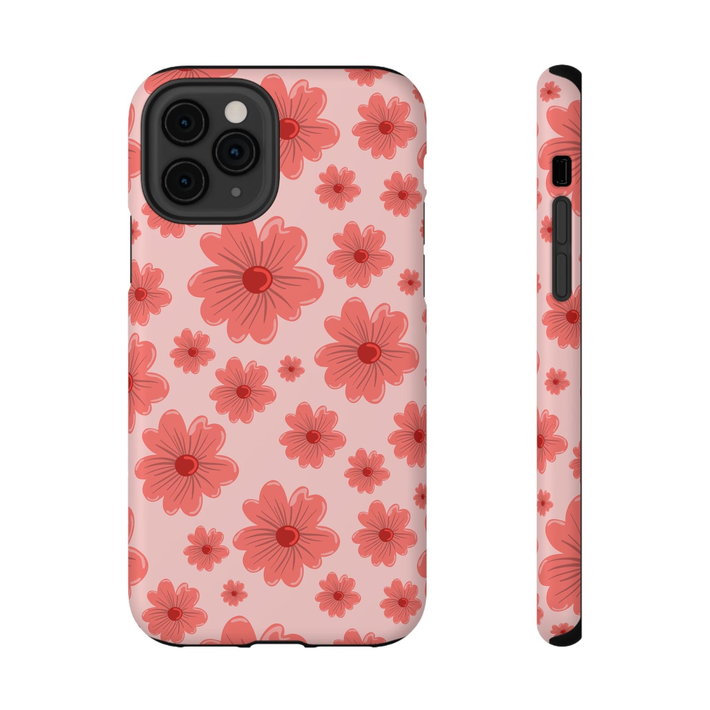 Blush Red Floral Phone Case – MagSafe Compatible for iPhone & Samsung Galaxy