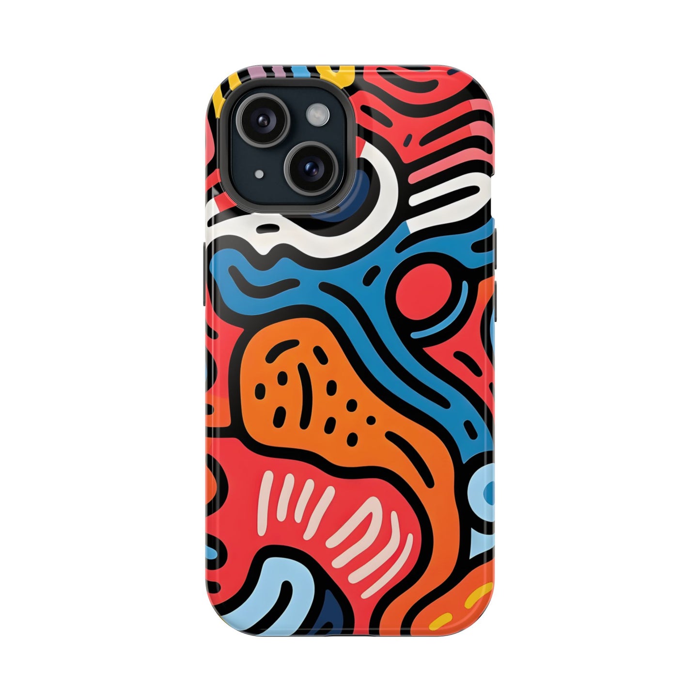 Bold Abstract Doodle Phone Case – MagSafe Compatible for iPhone & Samsung Galaxy