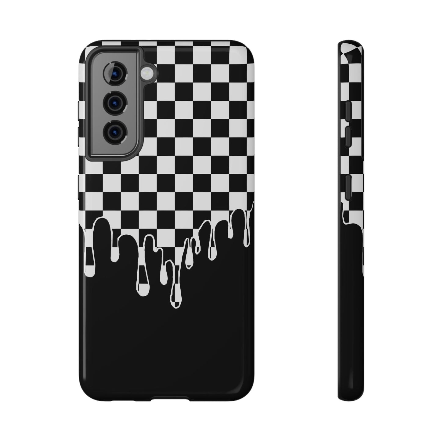 Dripping Checkerboard Phone Case – MagSafe Compatible for iPhone & Samsung Galaxy