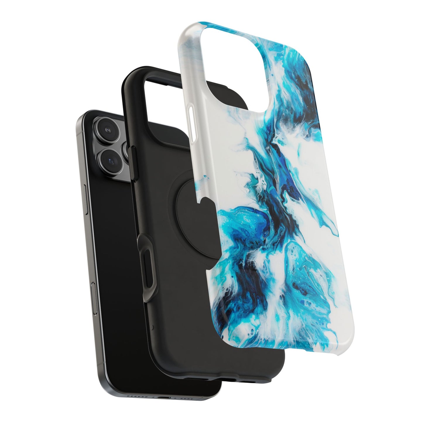 Electric Blue Splash Marble Phone Case – MagSafe Compatible for iPhone & Samsung Galaxy