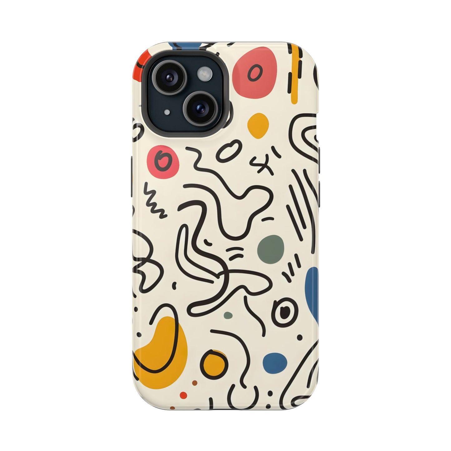 Abstract Doodle Art Phone Case – MagSafe Compatible for iPhone & Samsung Galaxy