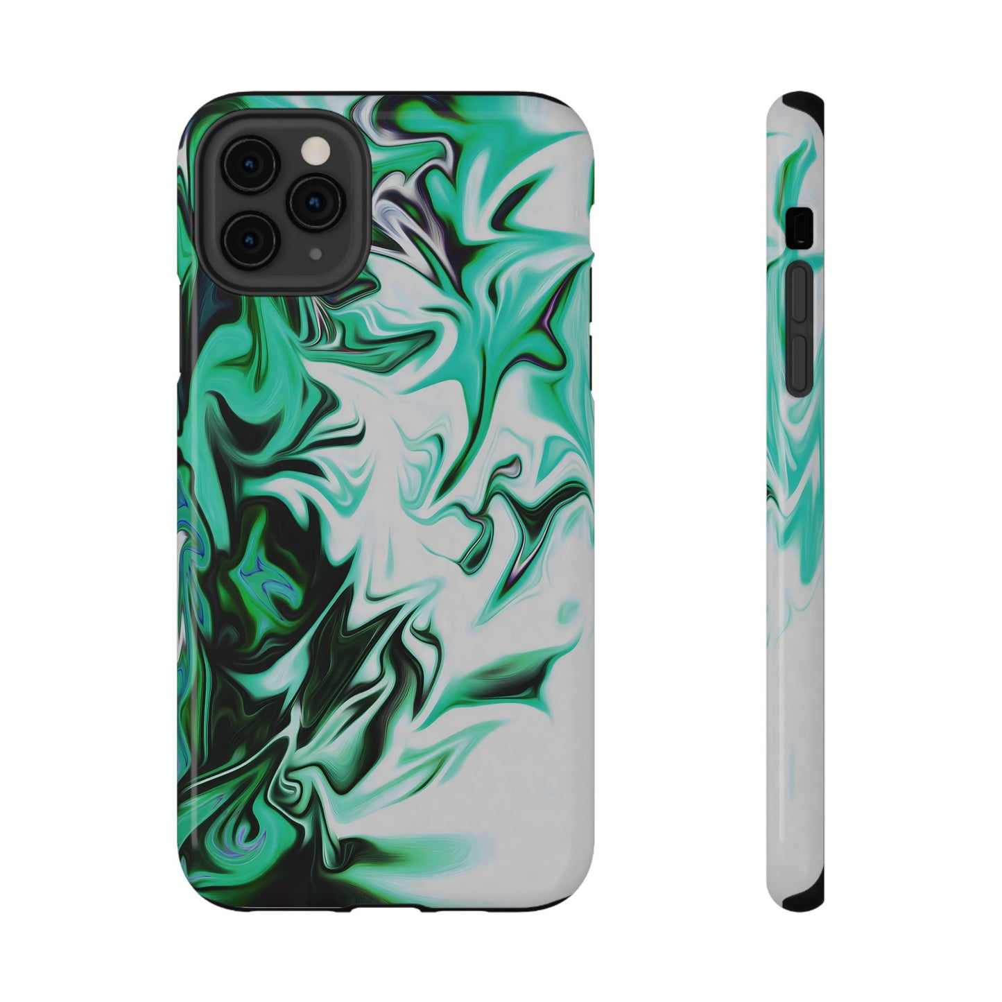 Emerald Green Marble Swirl Phone Case – MagSafe Compatible for iPhone & Samsung Galaxy